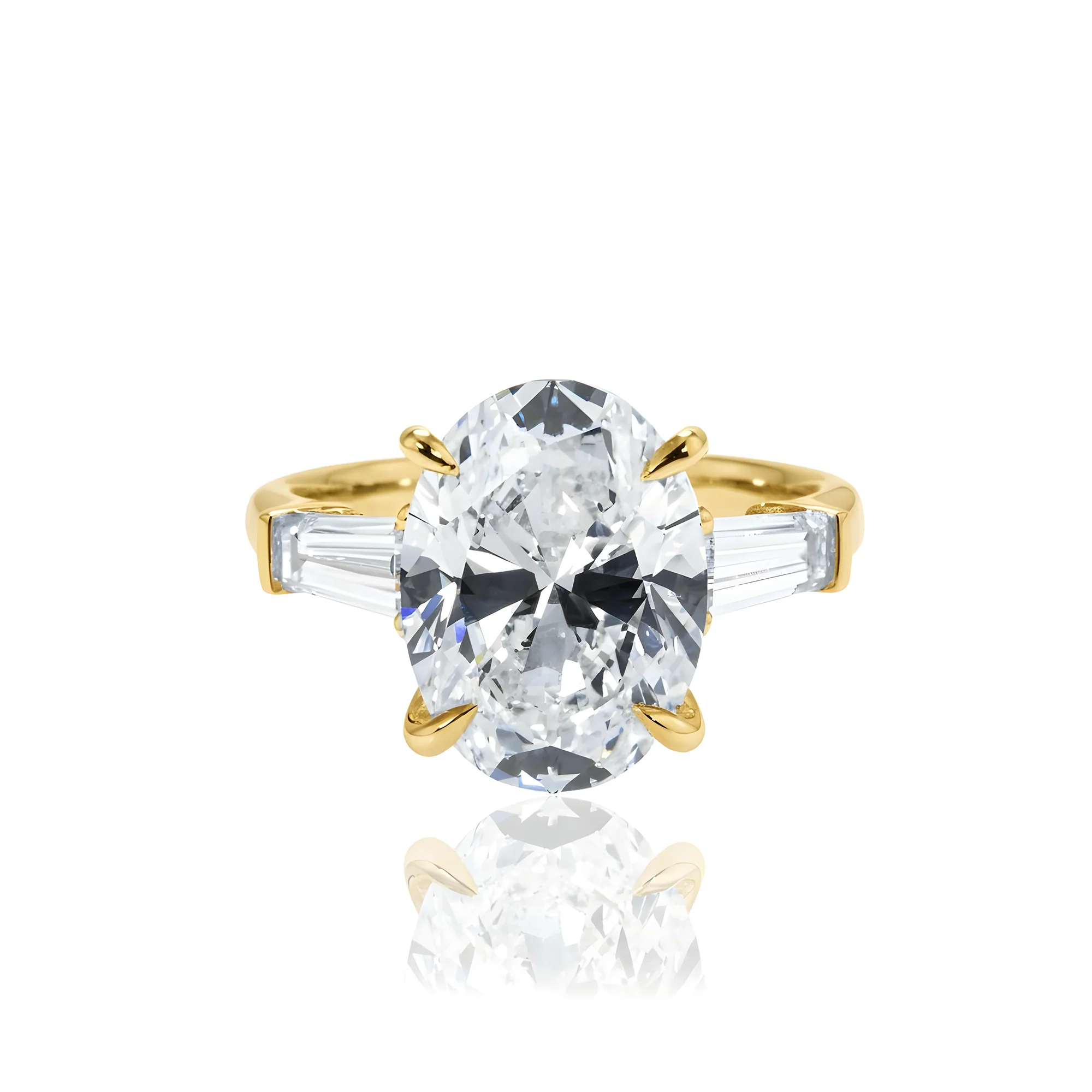 GIA 18K White Gold 5.0ct Oval Cut Tripple Diamond Engagement Ring 6.0ctw - Image 7