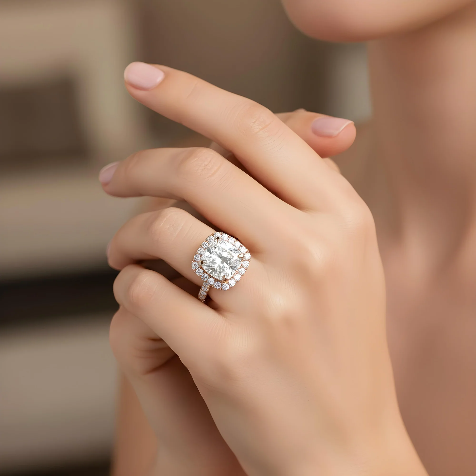 GIA 18K White Gold 5.12ct Cushion Cut Diamond Engagement Ring 6.39ctw - Image 10