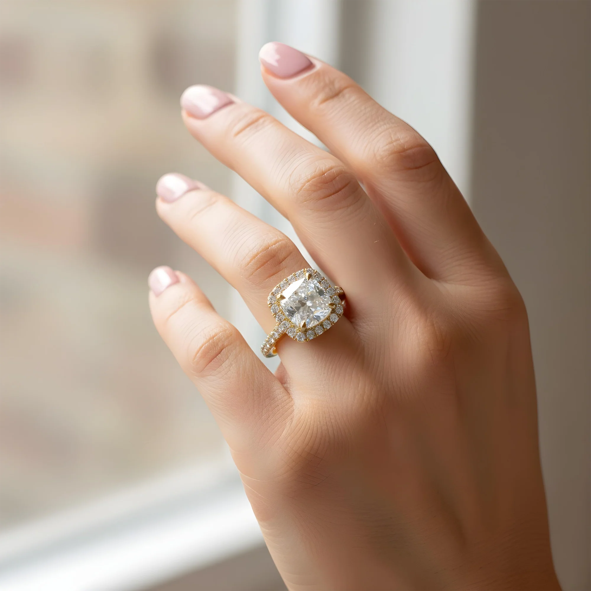 GIA 18K White Gold 5.12ct Cushion Cut Diamond Engagement Ring 6.39ctw - Image 8