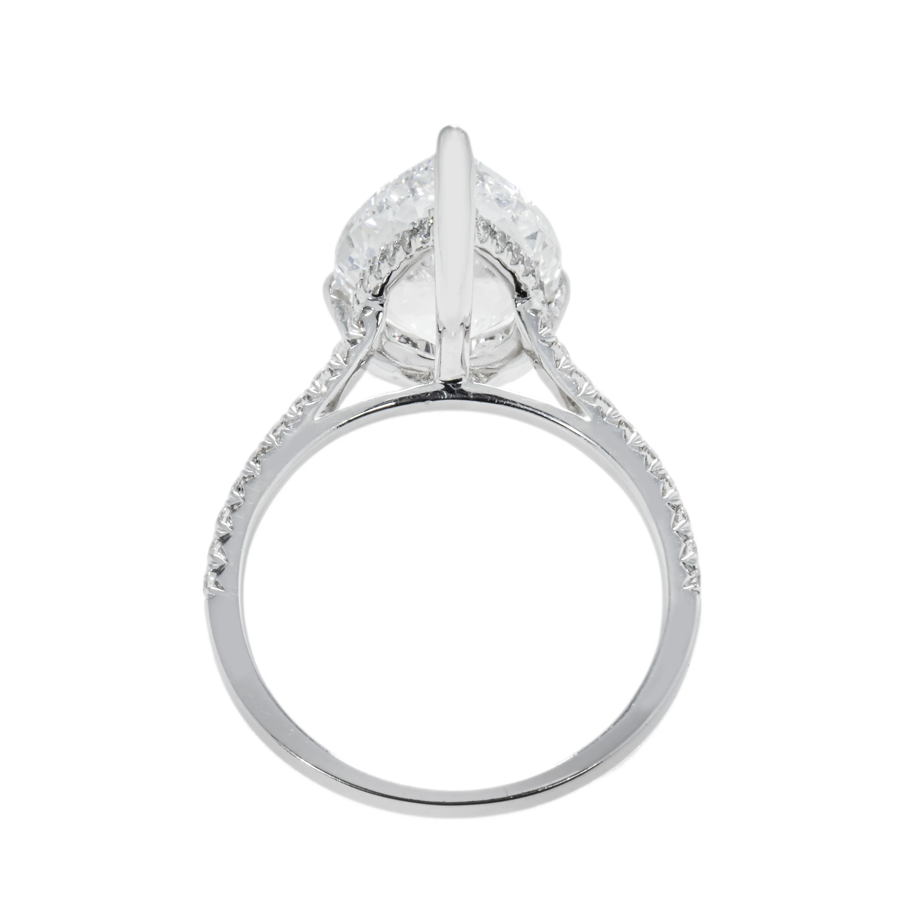 GIA 18K White Gold 5.41ct Pear Cut Diamond Engagement Ring 5.83ctw - Image 5