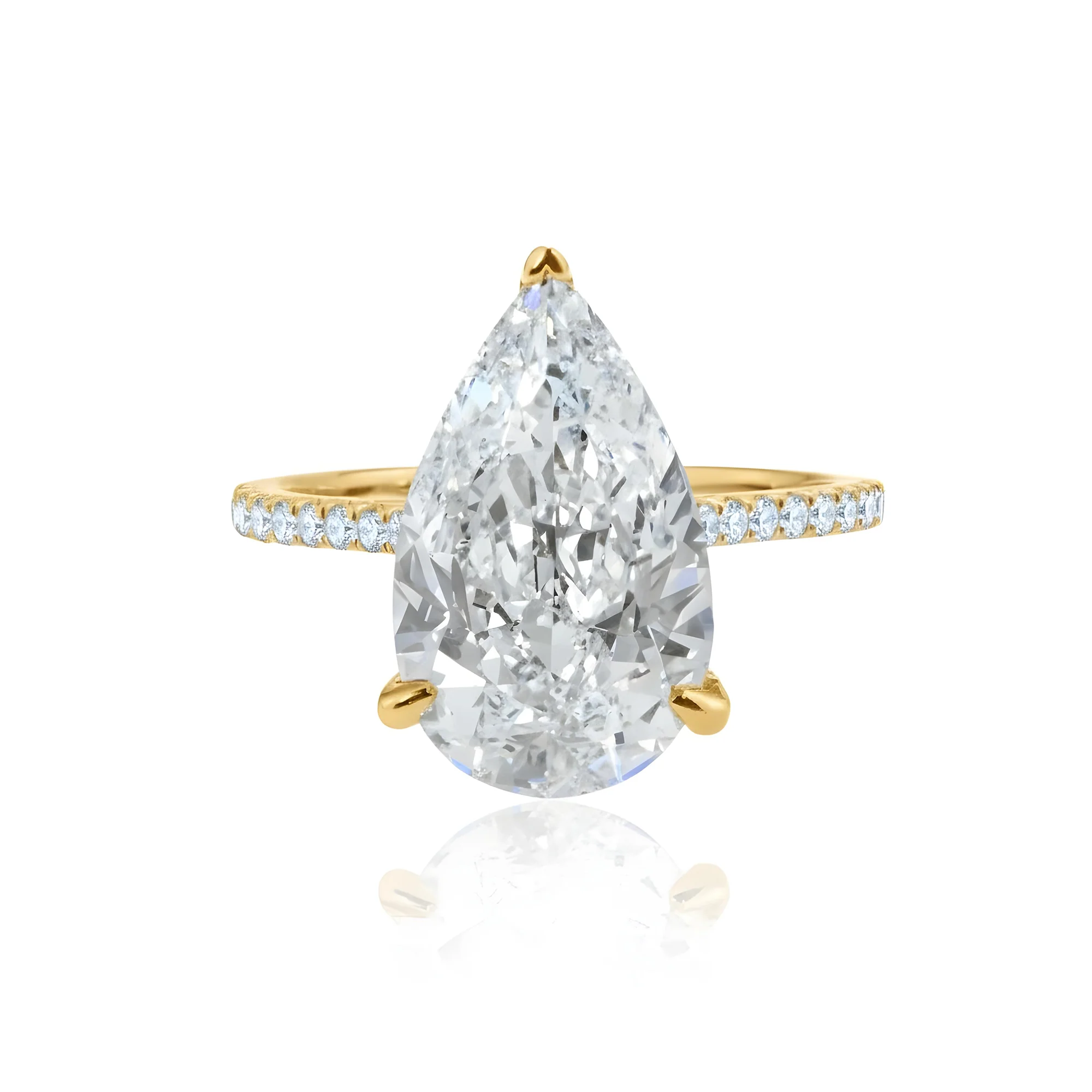 GIA 18K White Gold 5.41ct Pear Cut Diamond Engagement Ring 5.83ctw - Image 7