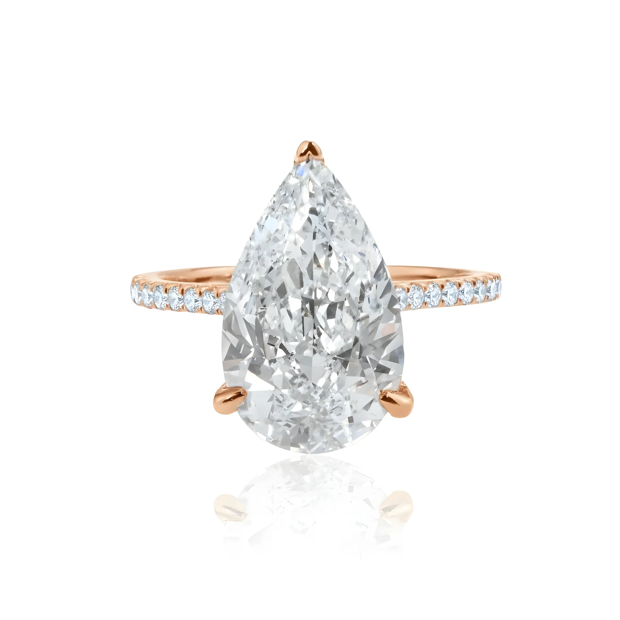 GIA 18K White Gold 5.41ct Pear Cut Diamond Engagement Ring 5.83ctw - Image 9