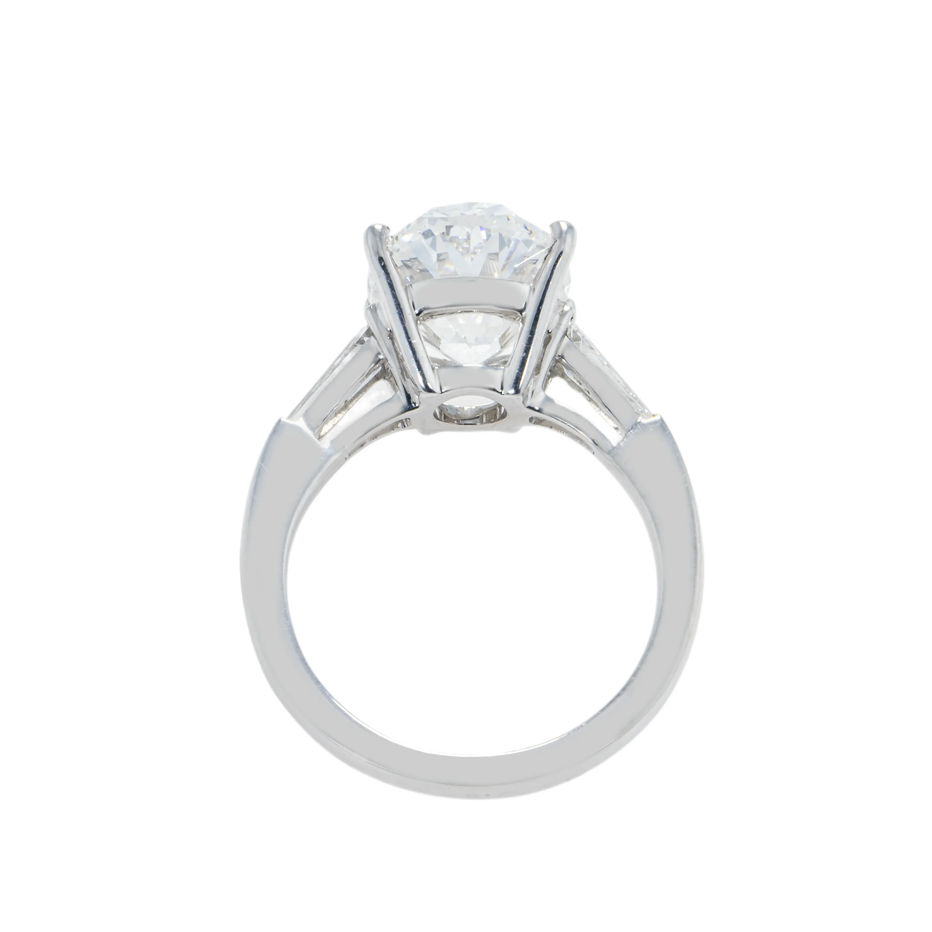 GIA 18K White Gold 5.52ct Oval Cut Triple Diamond Engagement Ring 6.02ctw - Image 4