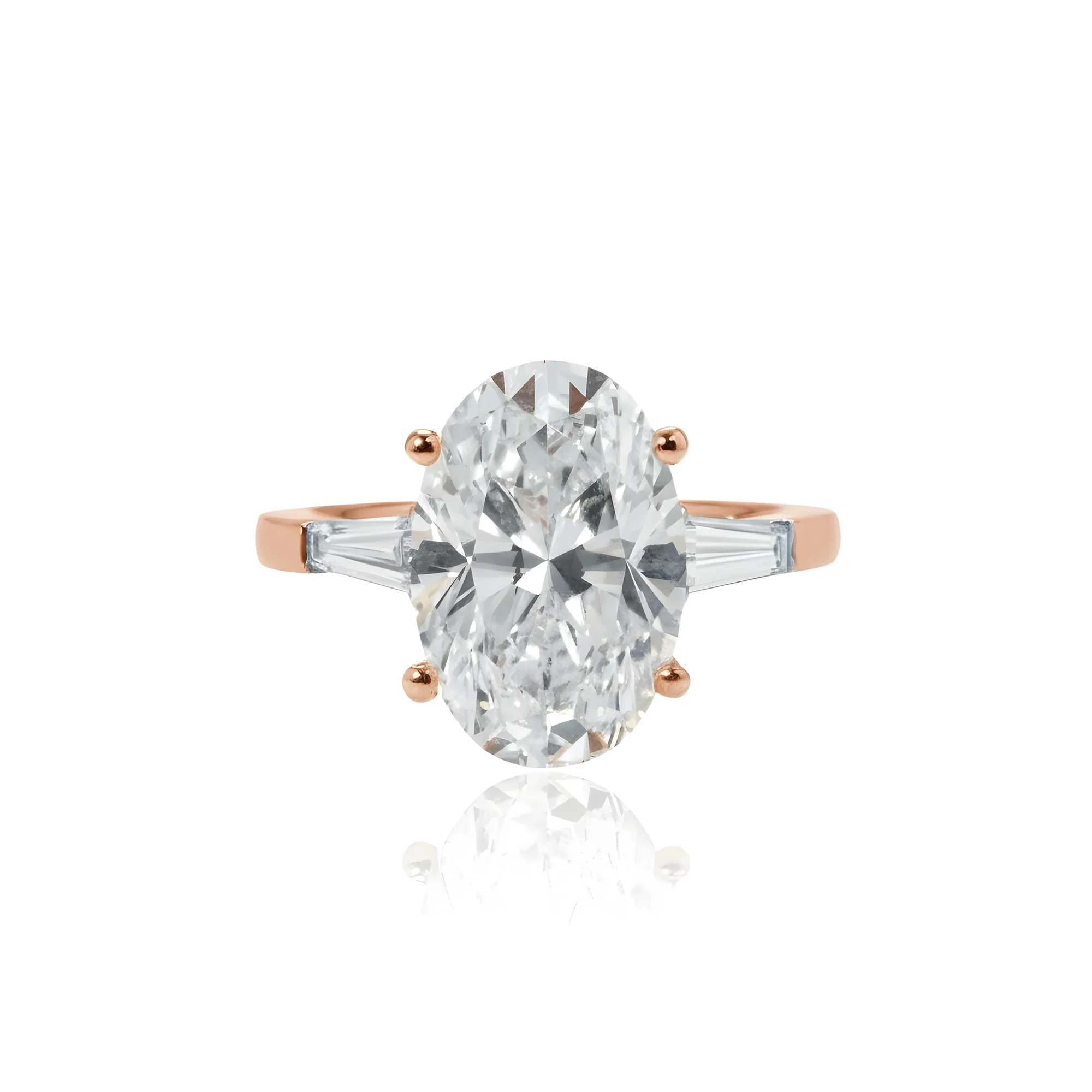 GIA 18K White Gold 5.52ct Oval Cut Triple Diamond Engagement Ring 6.02ctw - Image 8