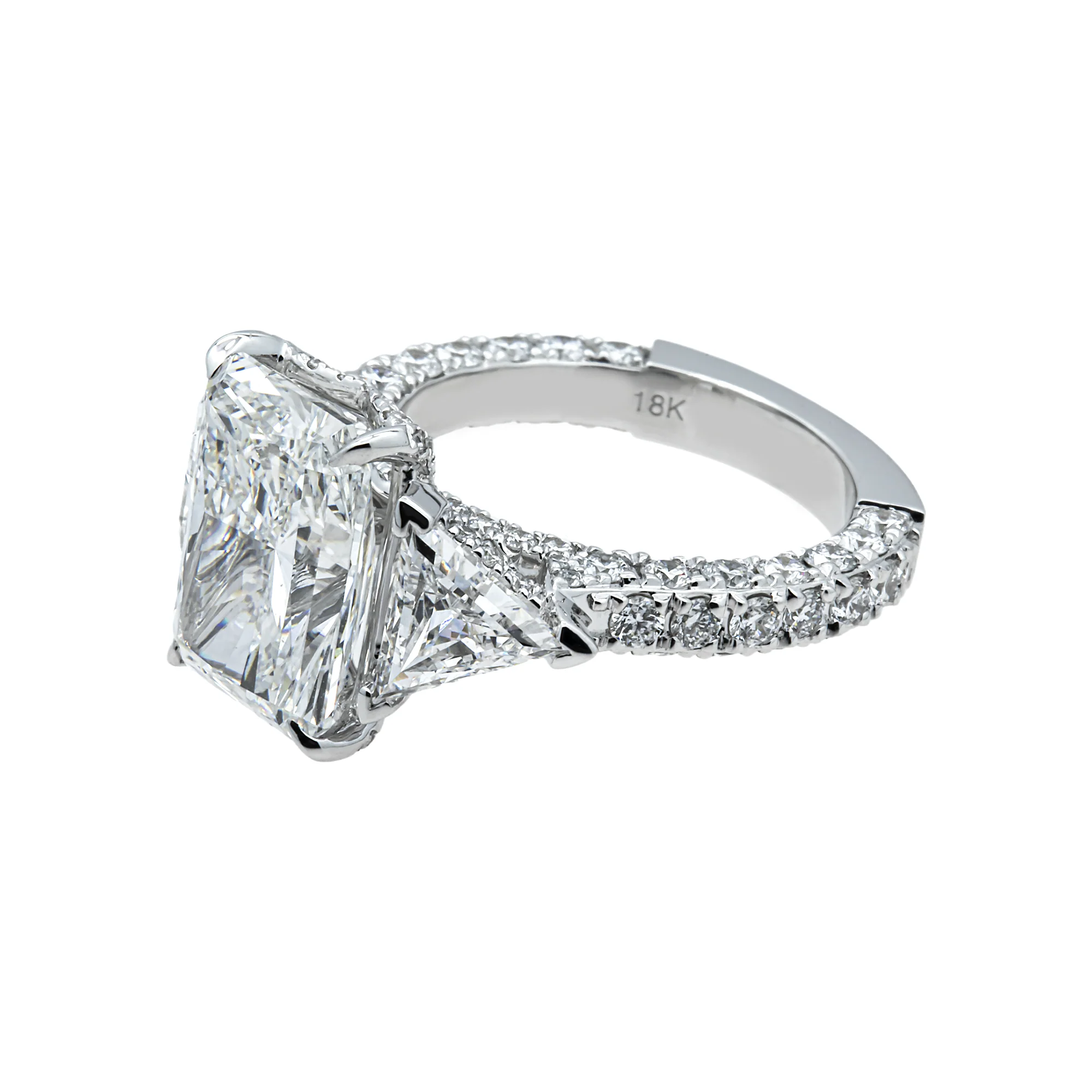 GIA 18K White Gold 5.53ct Radiant Diamond Engagement Ring 9.13ctw - Image 3