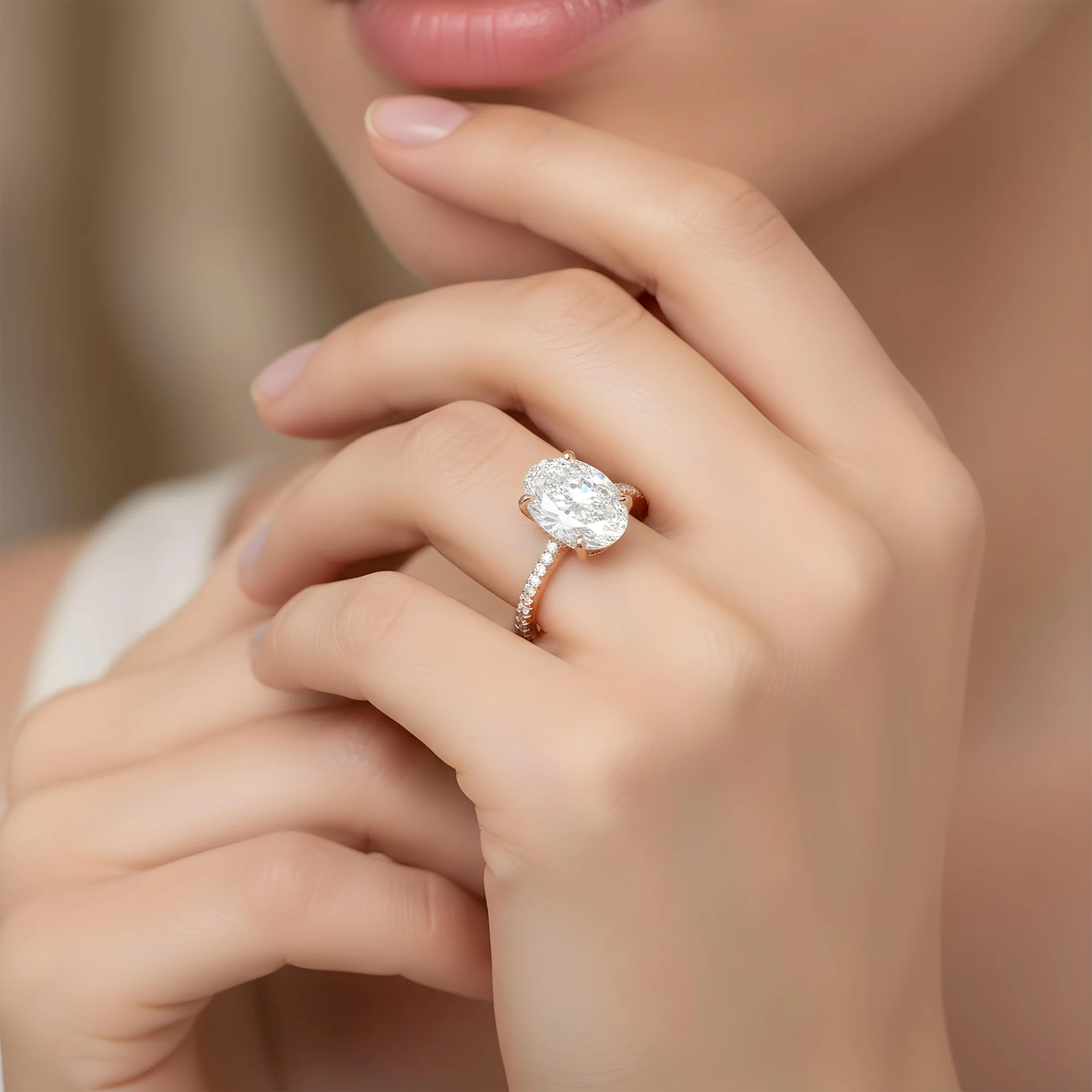 GIA 18K White Gold 5ct Oval Cut Diamond Engagement Ring 5.42ctw - Image 10