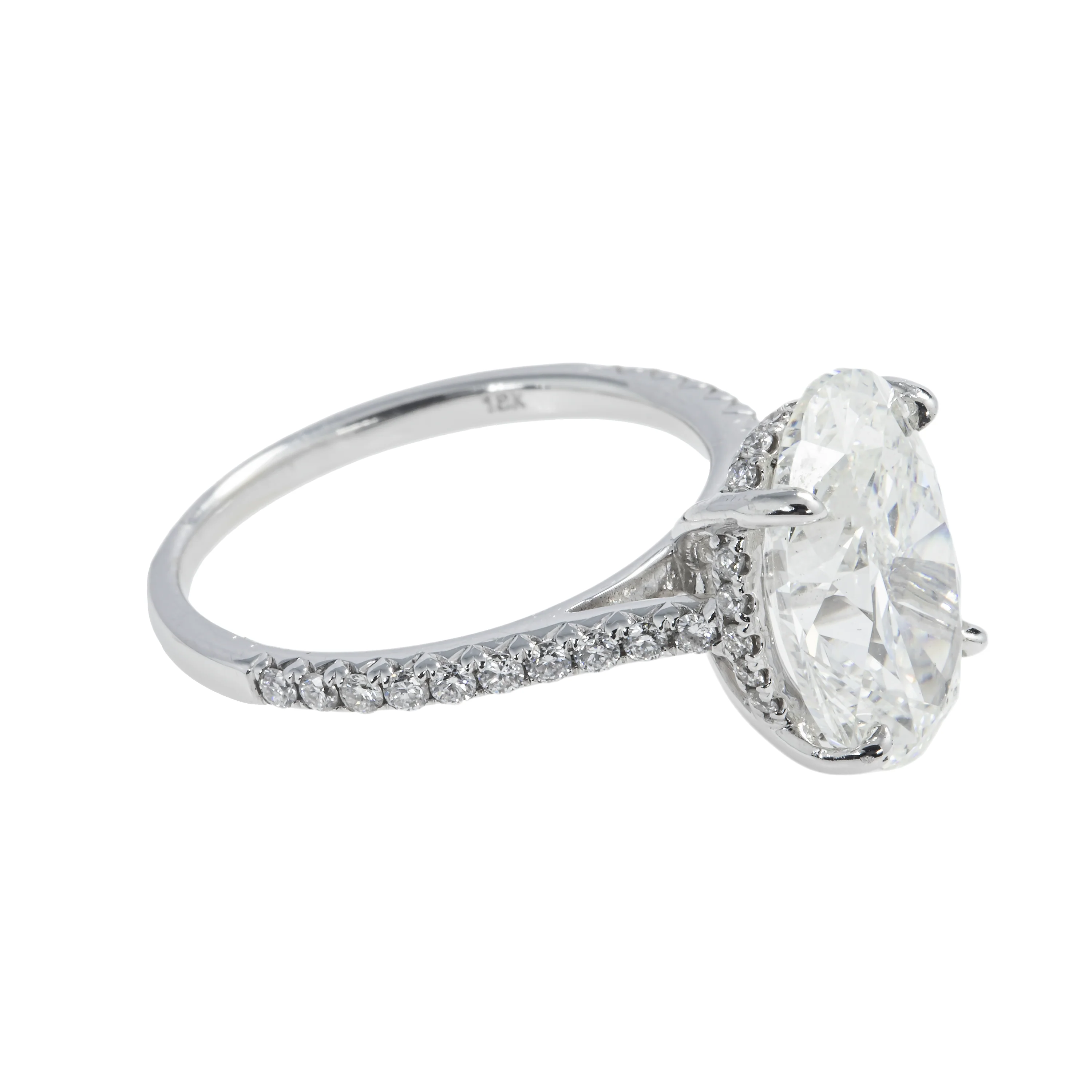 GIA 18K White Gold 5ct Oval Cut Diamond Engagement Ring 5.42ctw - Image 4