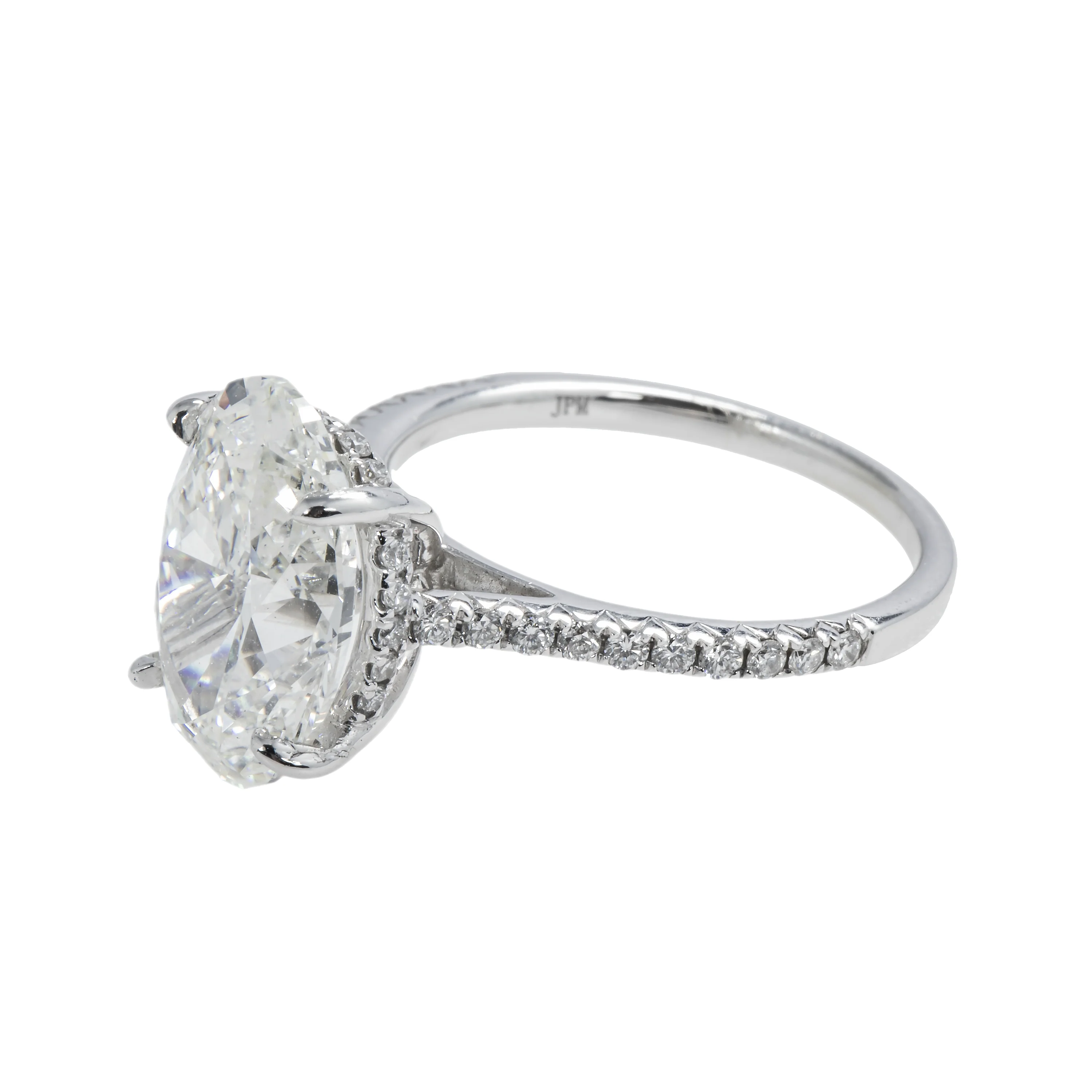 GIA 18K White Gold 5ct Oval Cut Diamond Engagement Ring 5.42ctw - Image 6