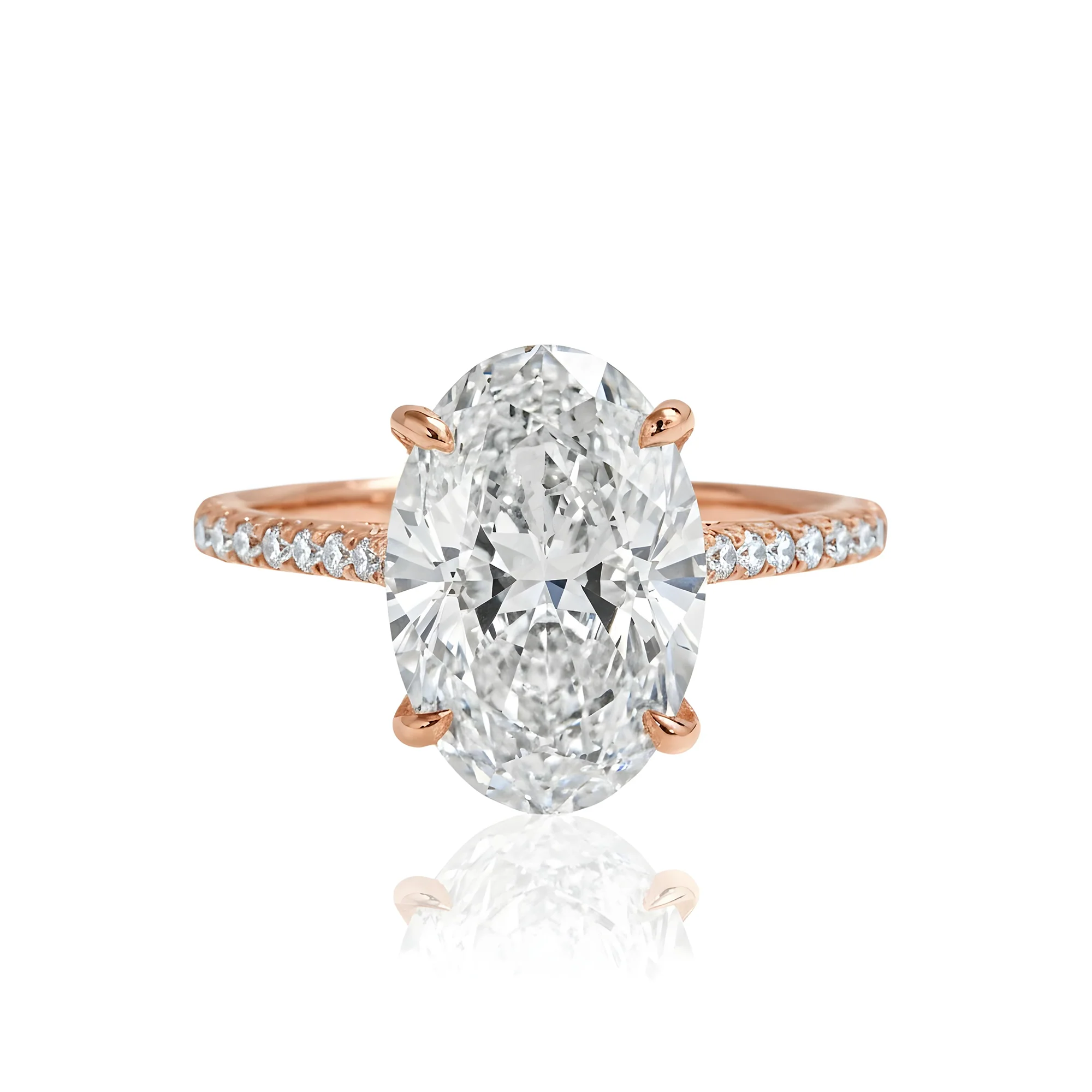 GIA 18K White Gold 5ct Oval Cut Diamond Engagement Ring 5.42ctw - Image 9