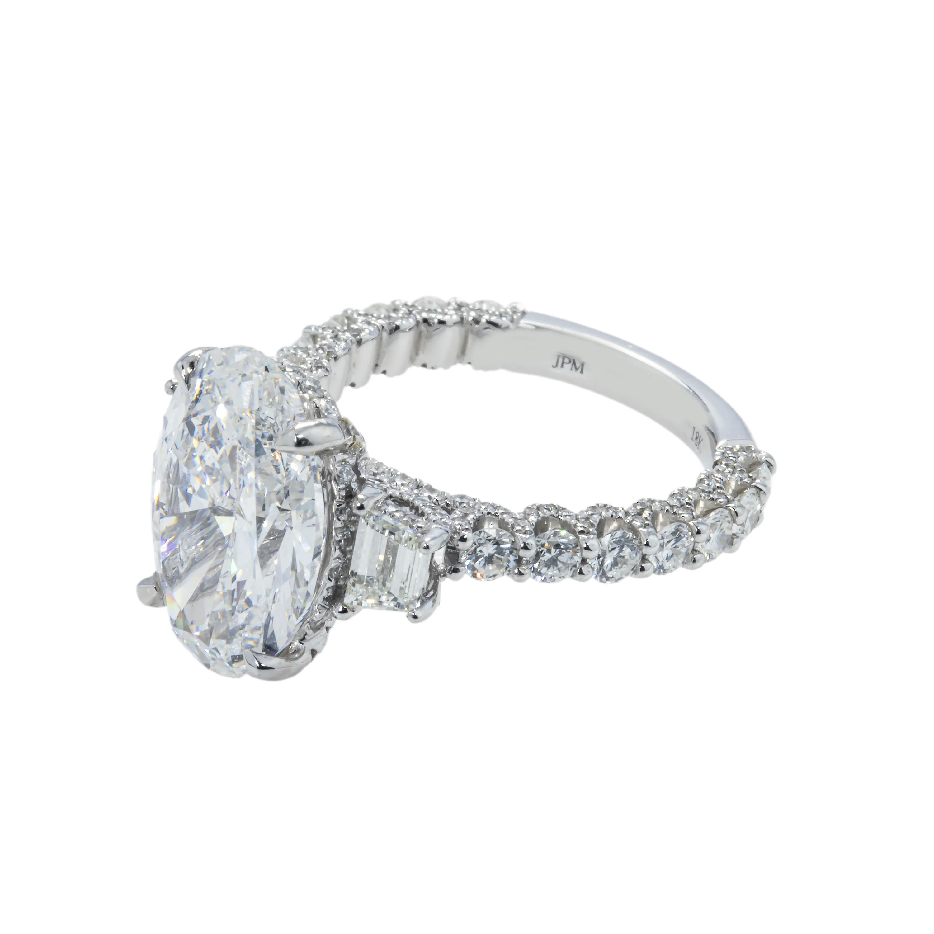 GIA 18K White Gold 5ct Oval Cut Diamond Engagement Ring 7.44ctw - Image 6