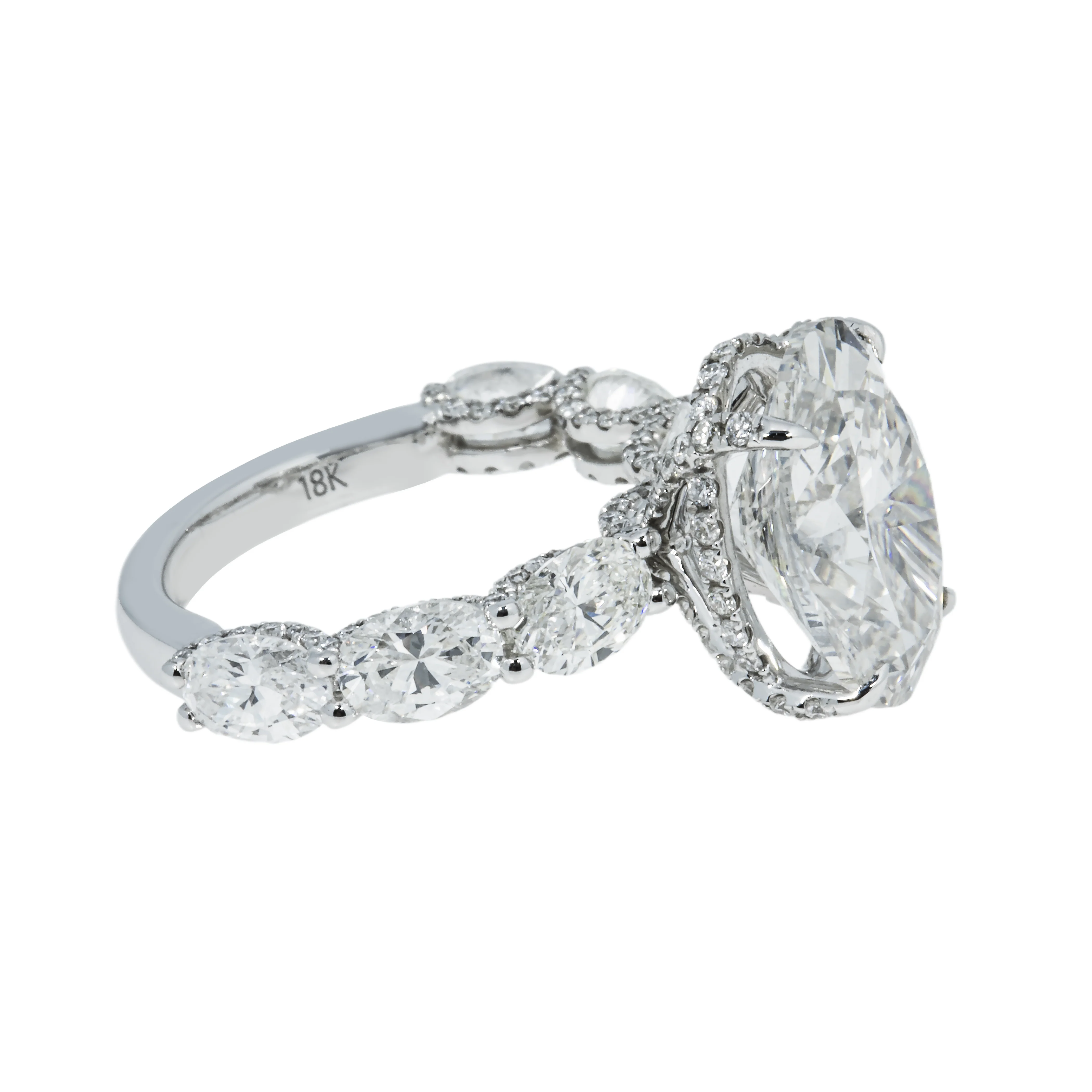 GIA 18K White Gold 6ct Oval Cut Diamond Engagement Ring 9.61ctw - Image 4