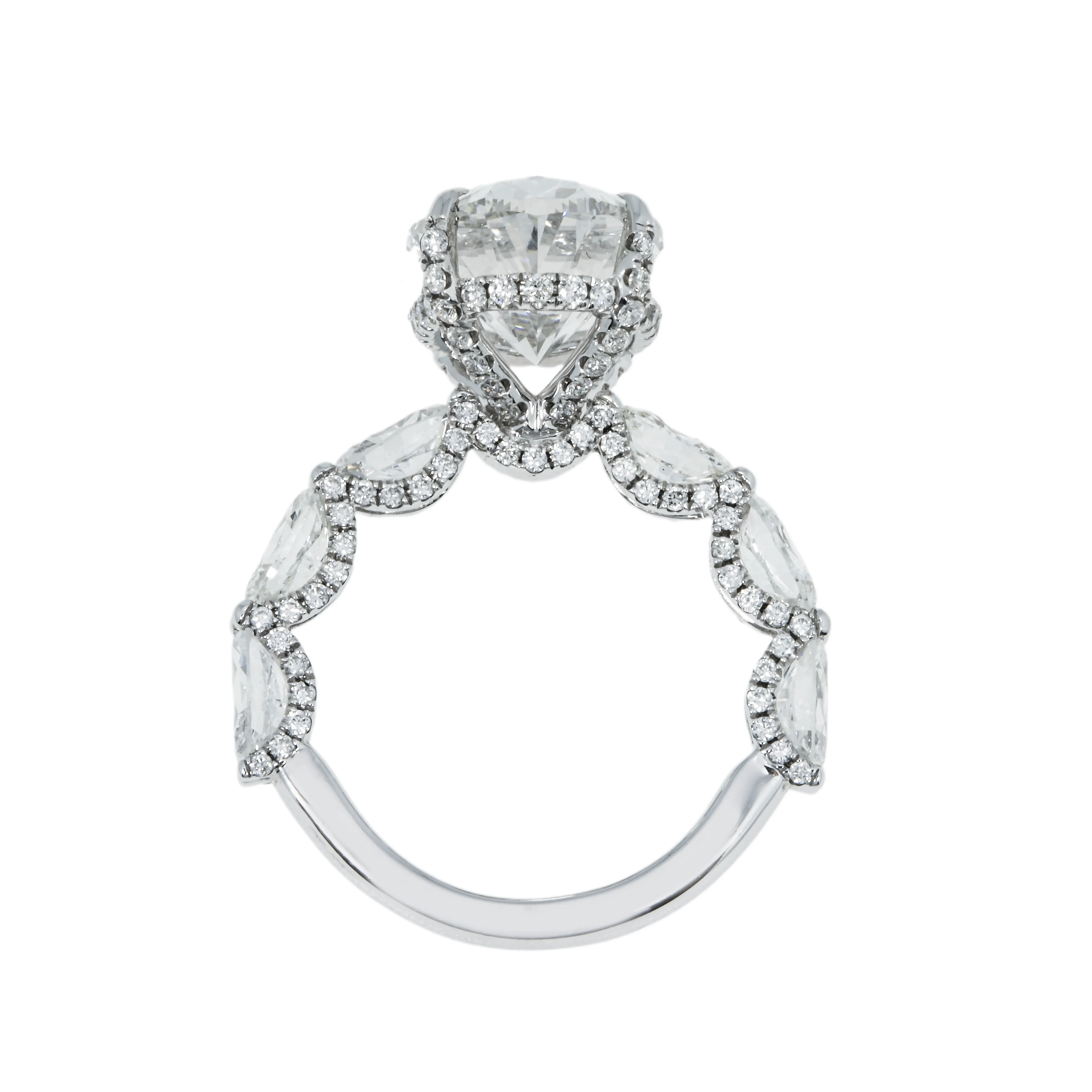 GIA 18K White Gold 6ct Oval Cut Diamond Engagement Ring 9.61ctw - Image 5
