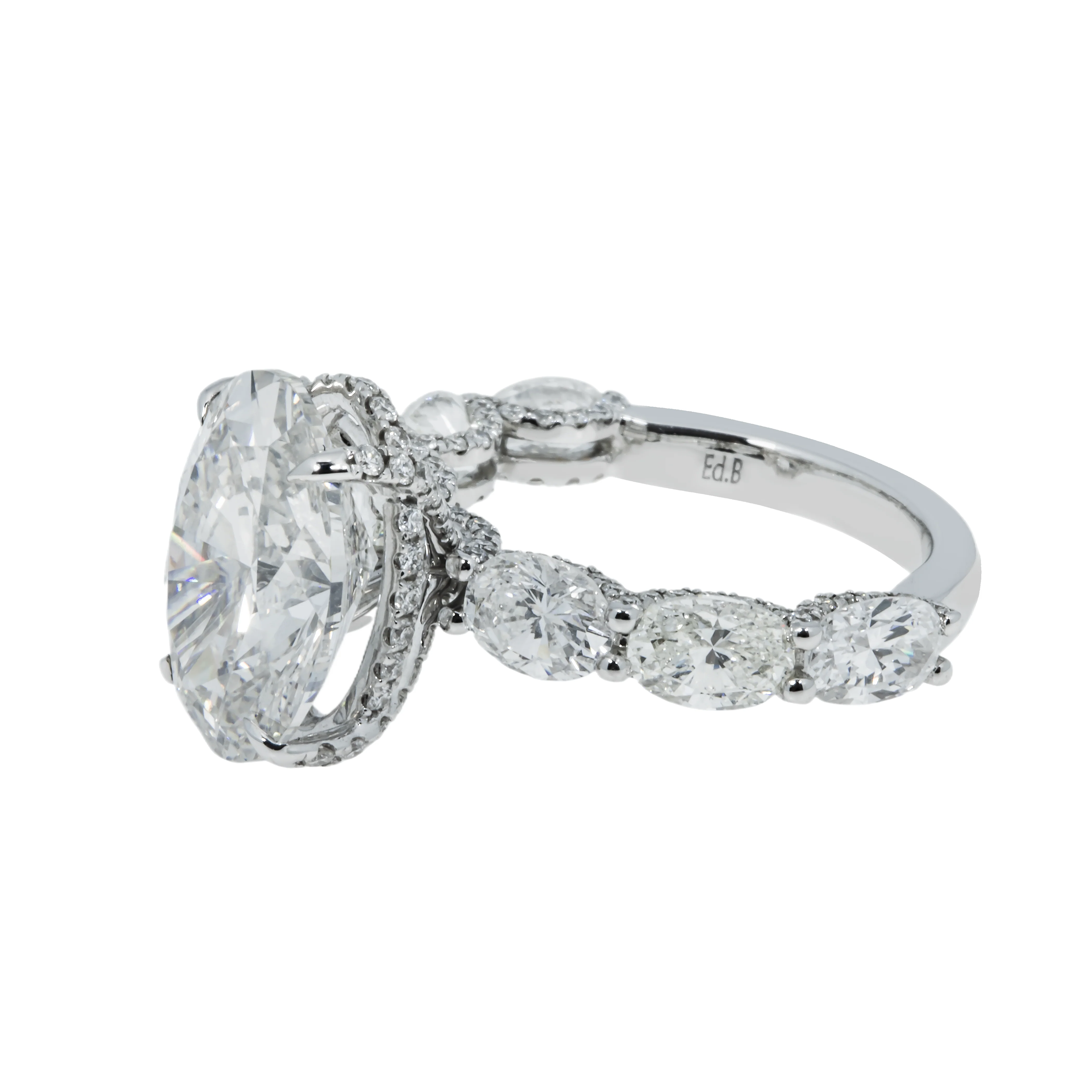 GIA 18K White Gold 6ct Oval Cut Diamond Engagement Ring 9.61ctw - Image 6
