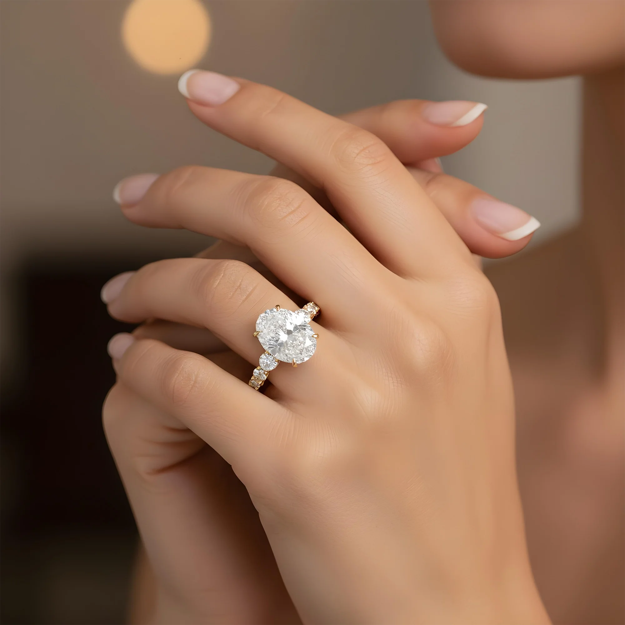 GIA 18K White Gold 6ct Oval Cut Diamond Engagement Ring 9.61ctw - Image 8