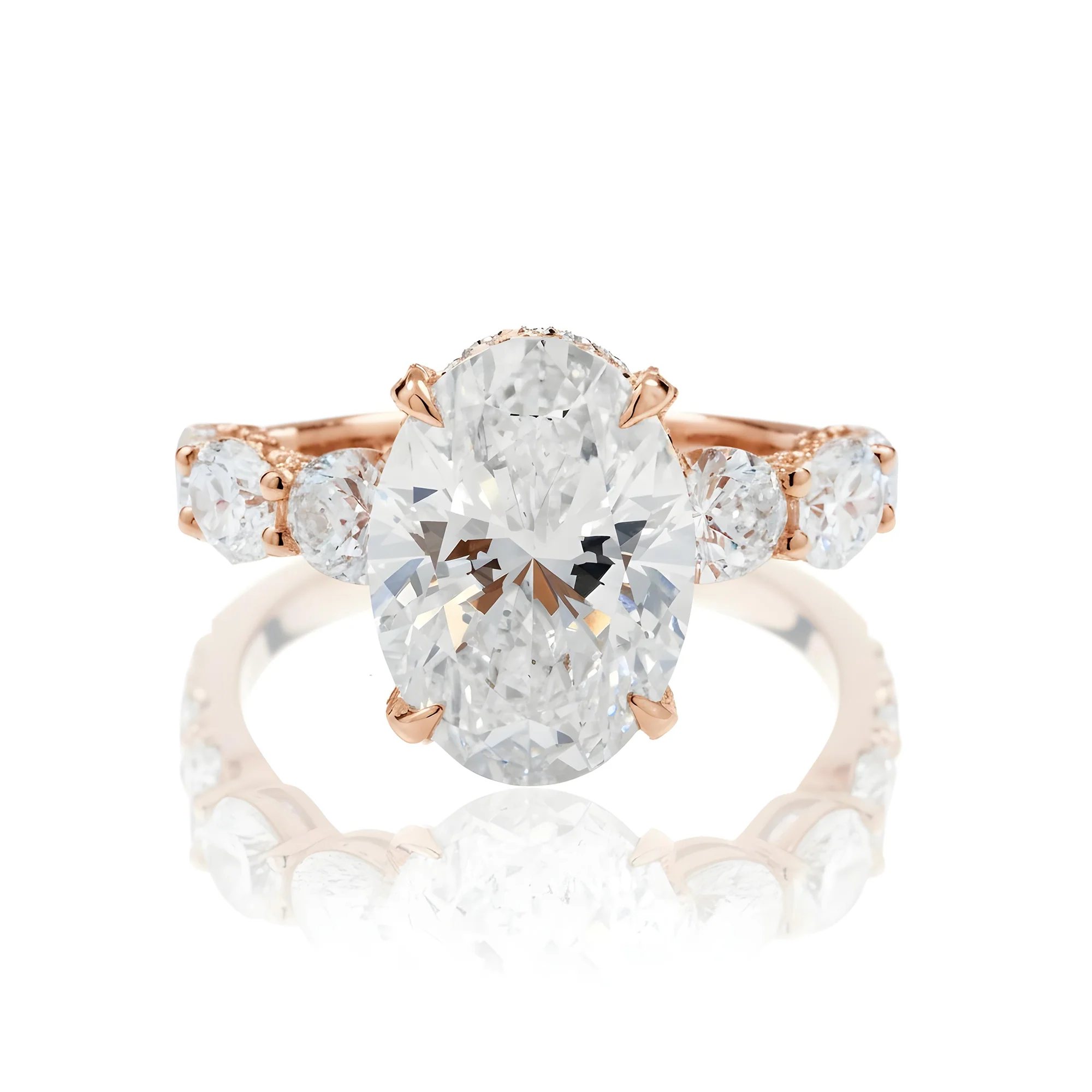 GIA 18K White Gold 6ct Oval Cut Diamond Engagement Ring 9.61ctw - Image 9