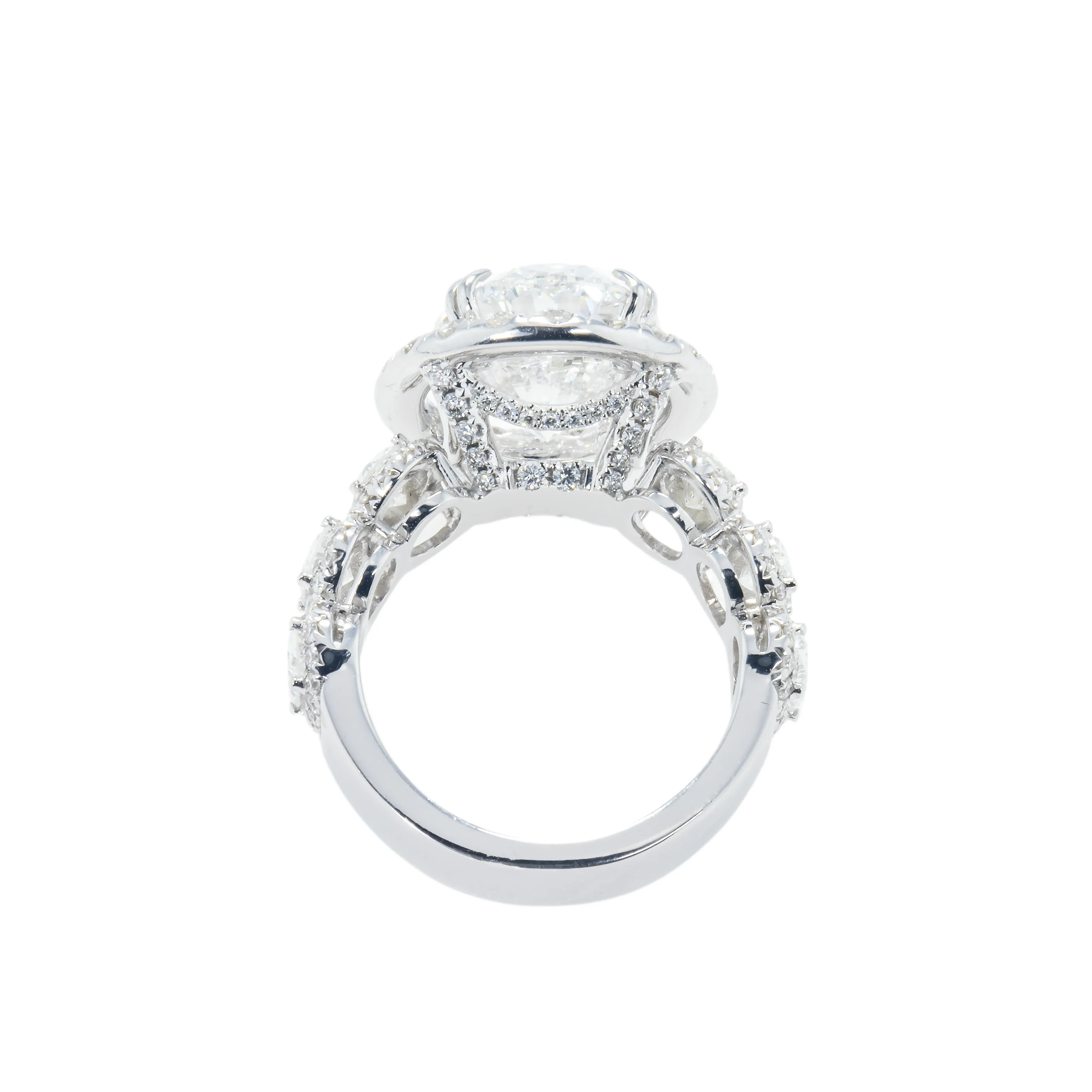 GIA 18K White Gold 7.03ct Oval Cut Diamond Engagement Ring 10.18ctw - Image 5