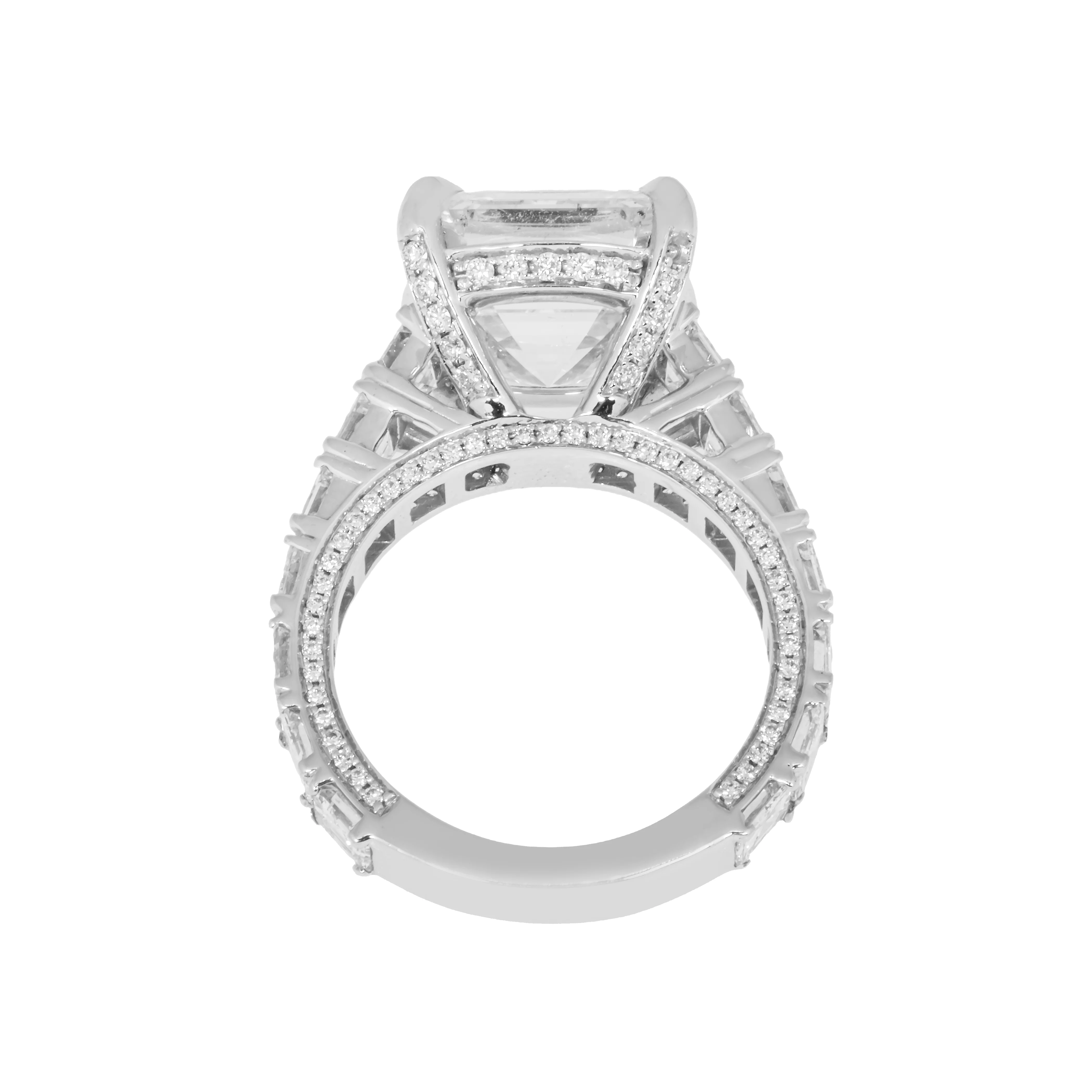 GIA 18K White Gold 7.38ct Asscher Cut Diamond Engagement Ring 11.13ctw - Image 4
