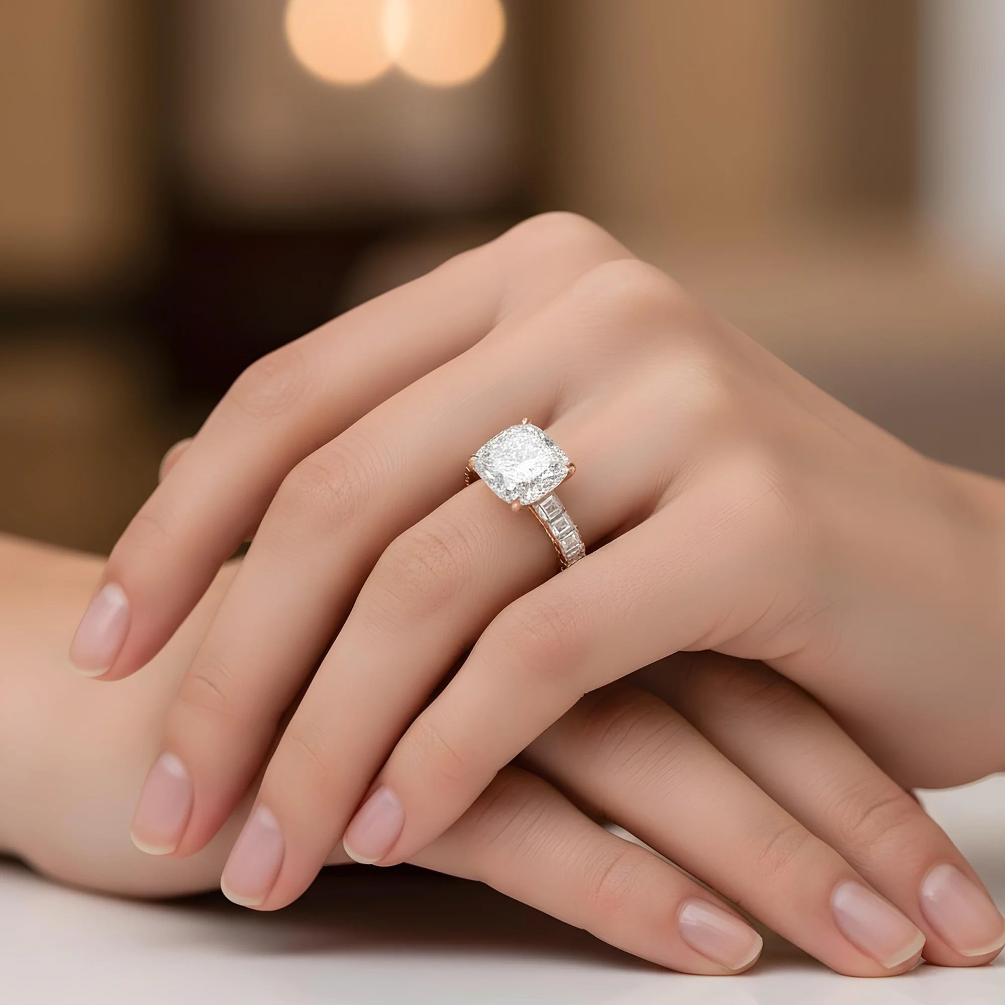 GIA 18K White Gold 7.54ct Cushion Cut Diamond Engagement Ring 11.04ctw - Image 11