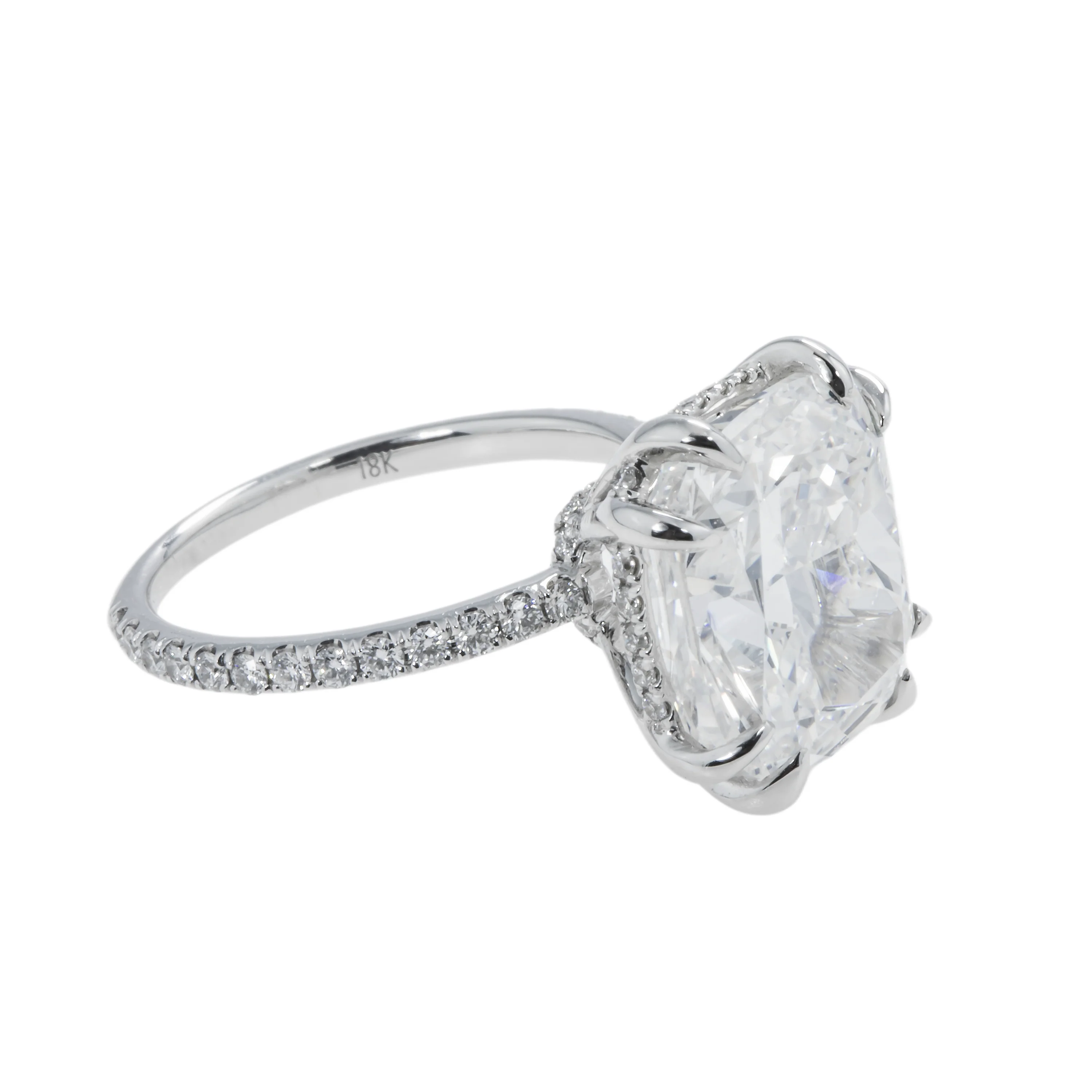GIA 18K White Gold 8.42ct Cushion Cut Diamond Engagement Ring 8.92ctw - Image 4