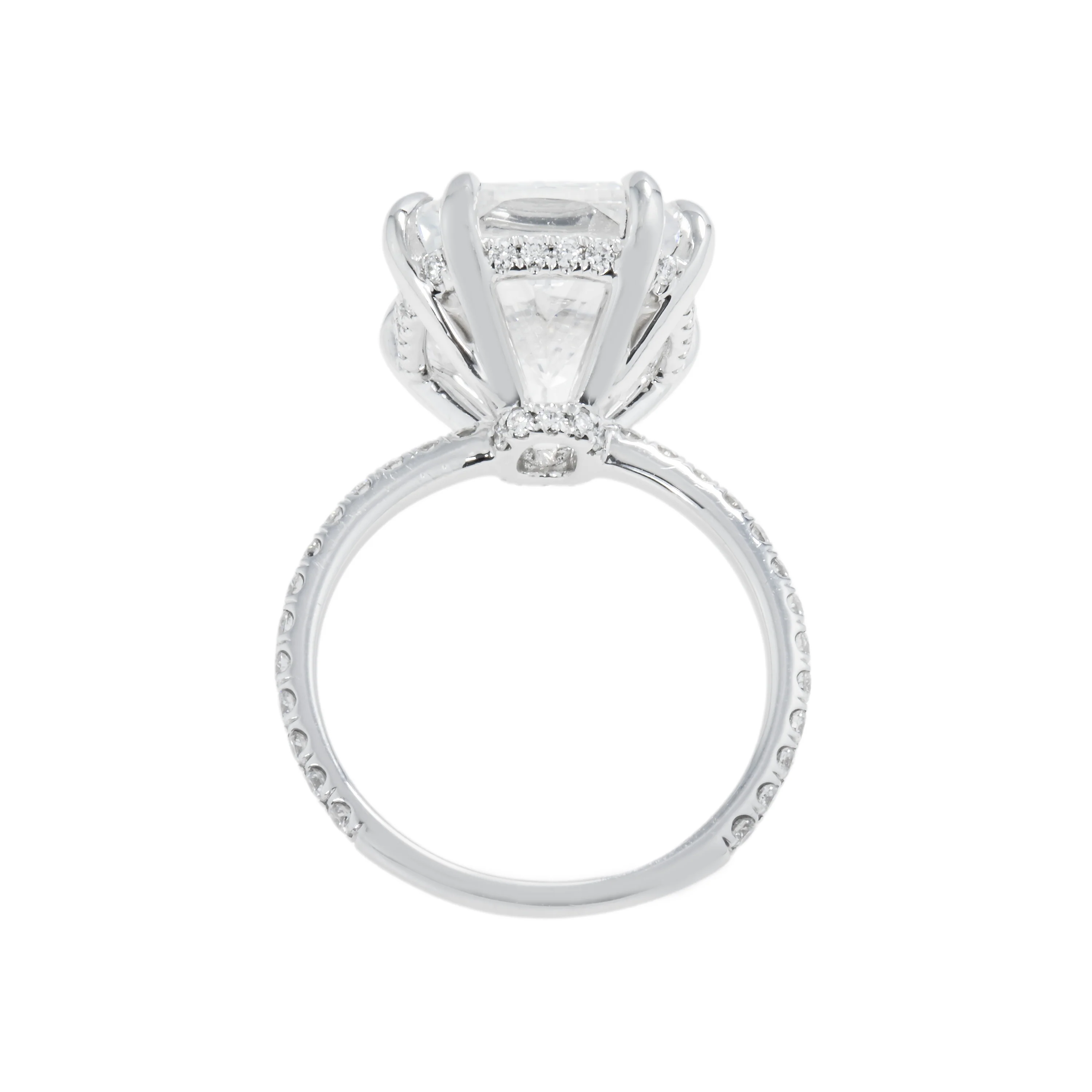 GIA 18K White Gold 8.42ct Cushion Cut Diamond Engagement Ring 8.92ctw - Image 5