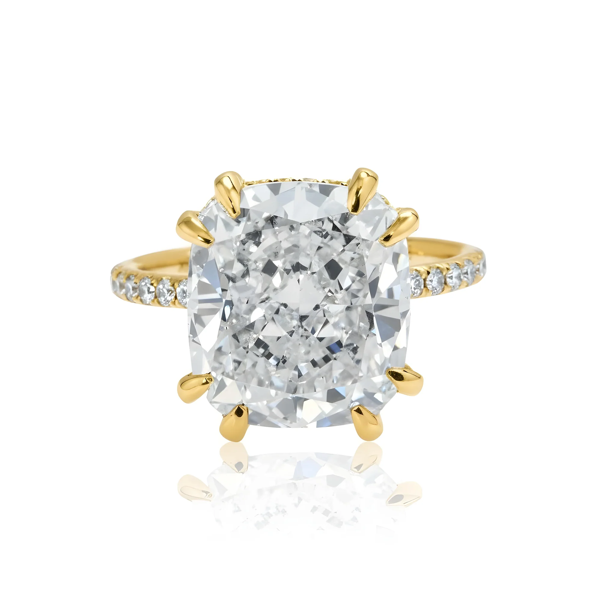 GIA 18K White Gold 8.42ct Cushion Cut Diamond Engagement Ring 8.92ctw - Image 7