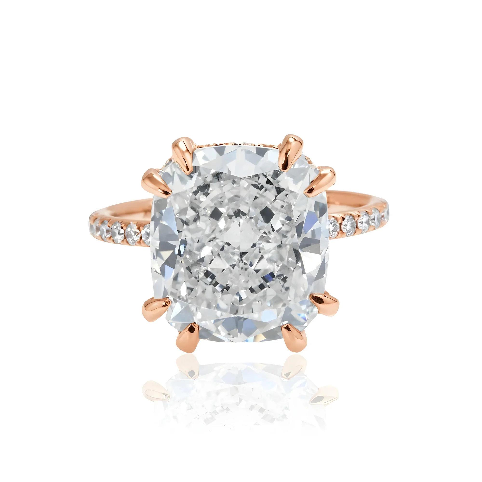 GIA 18K White Gold 8.42ct Cushion Cut Diamond Engagement Ring 8.92ctw - Image 9