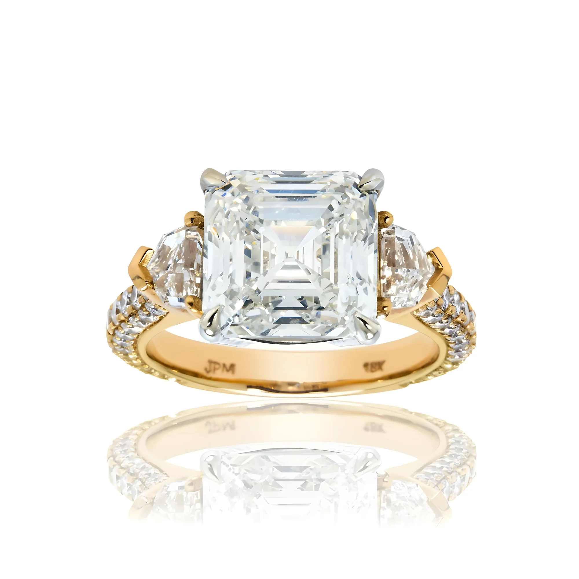 GIA 18K Rose Gold Asscher Cut Diamond Engagement Ring 7.82ctw - Image 10