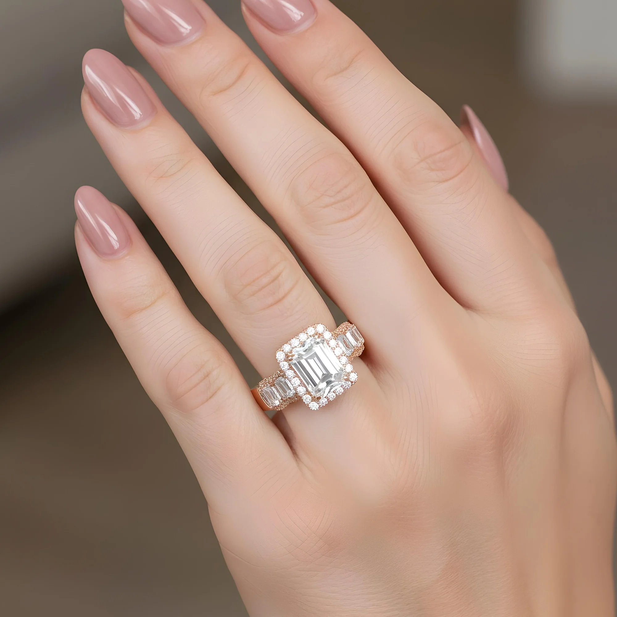 GIA 18K White Gold Emerald Cut Diamond Engagement Ring 6.76ctw - Image 10