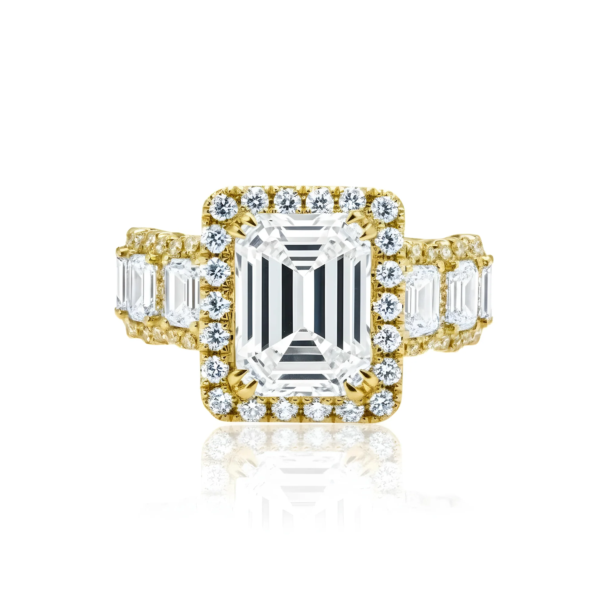 GIA 18K White Gold Emerald Cut Diamond Engagement Ring 6.76ctw - Image 7