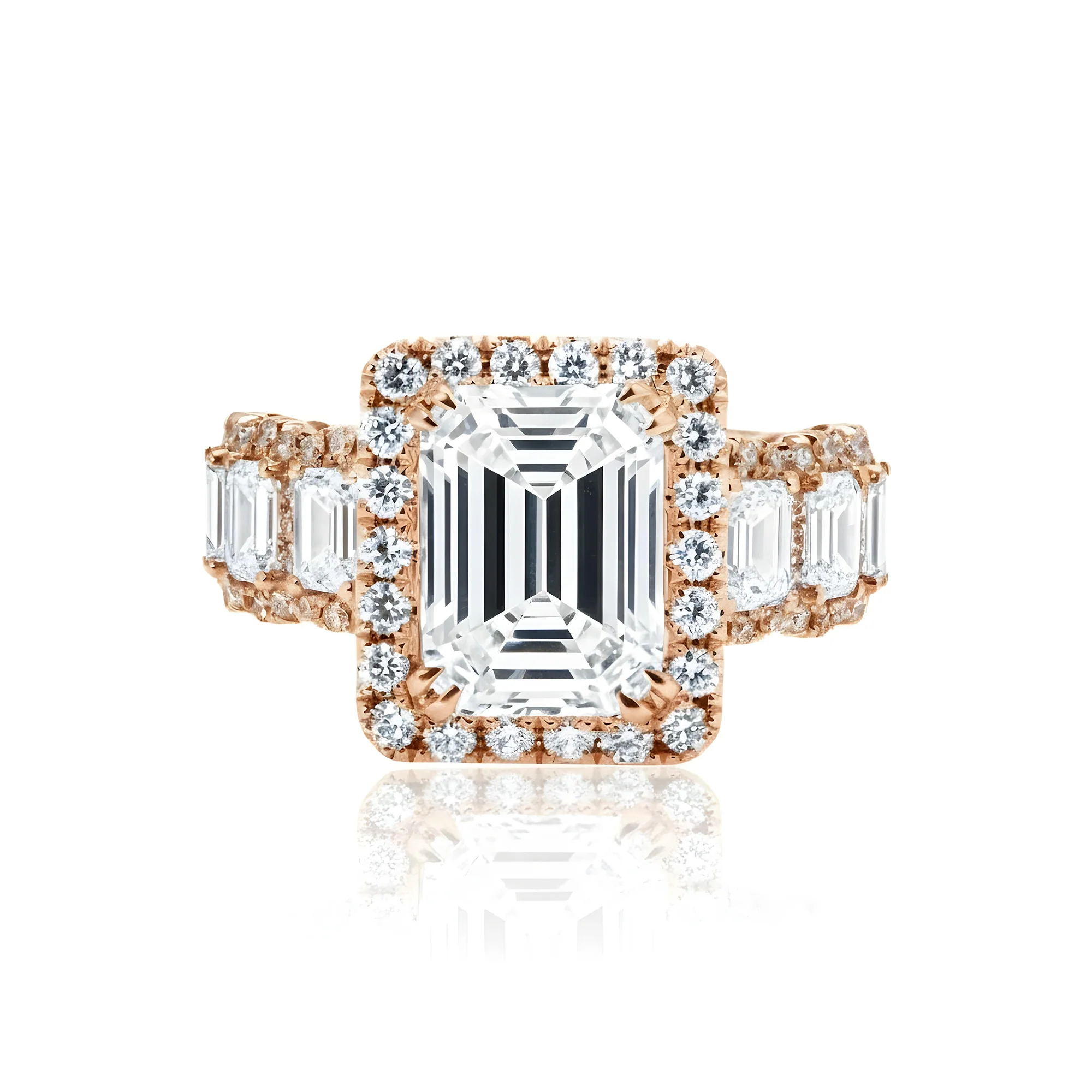 GIA 18K White Gold Emerald Cut Diamond Engagement Ring 6.76ctw - Image 9