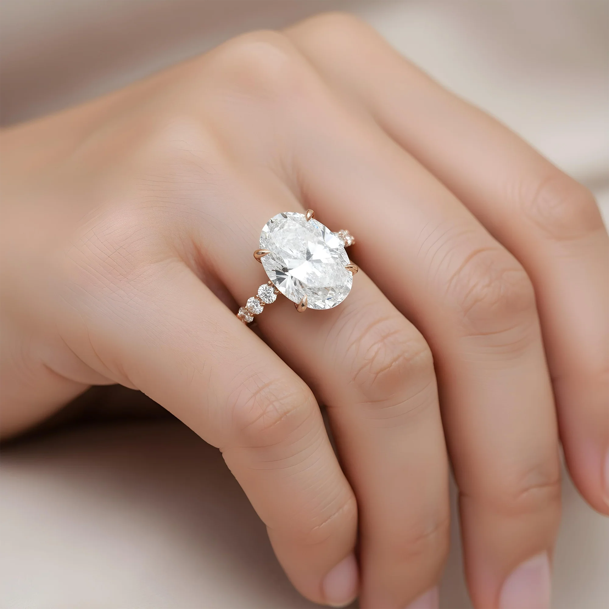 GIA 18K White Gold 13.48ct Oval Cut Diamond Cut Engagement Ring 16.23ctw - Image 10