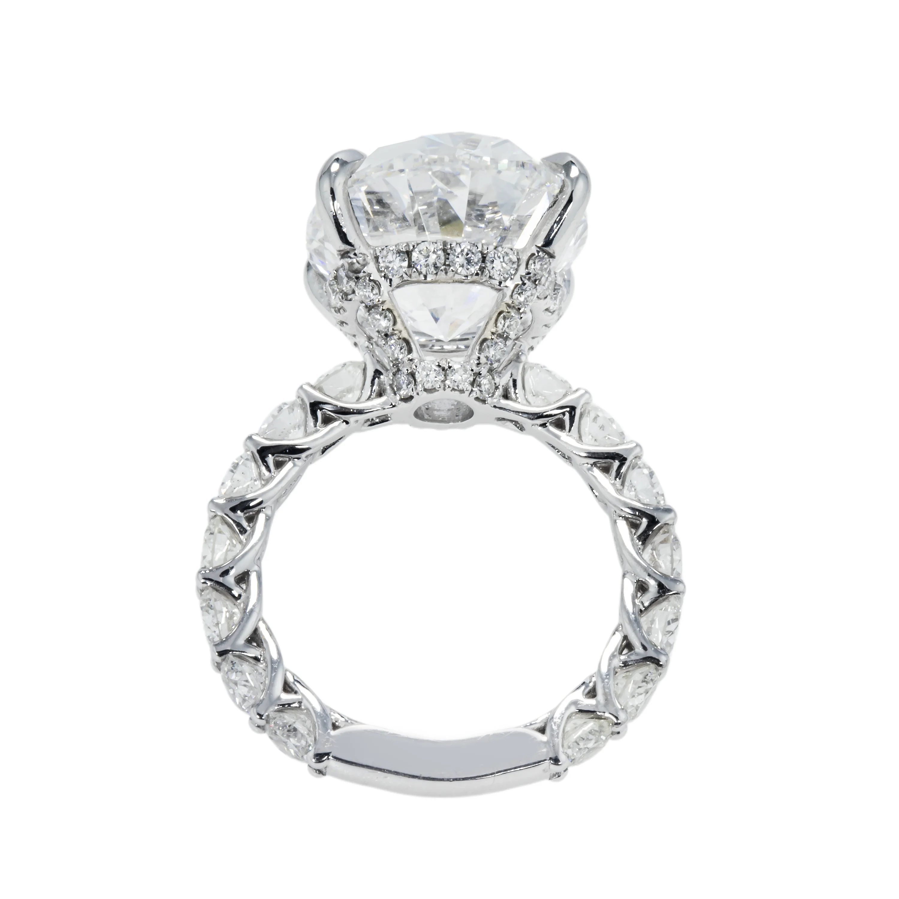 GIA 18K White Gold 13.48ct Oval Cut Diamond Cut Engagement Ring 16.23ctw - Image 5