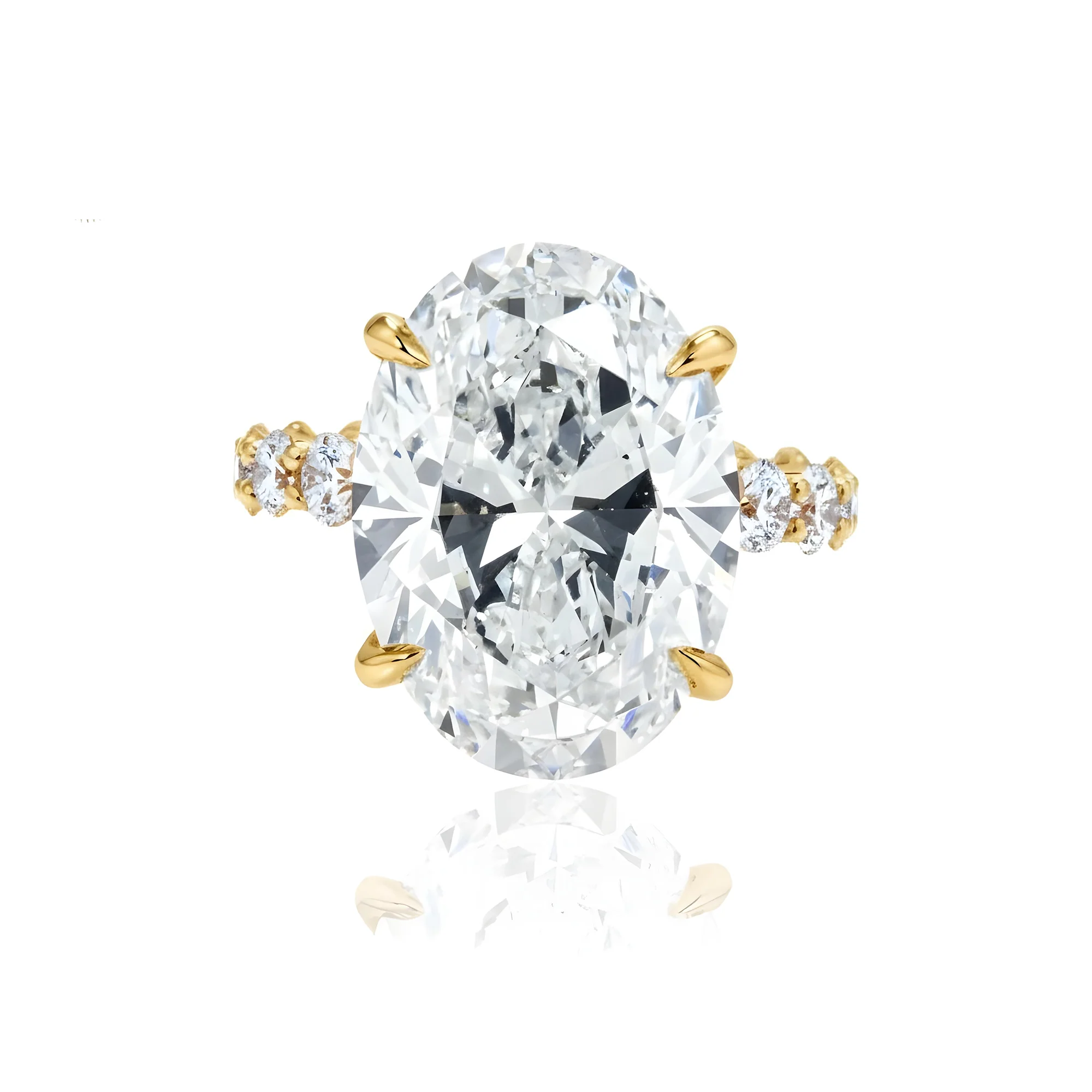 GIA 18K White Gold 13.48ct Oval Cut Diamond Cut Engagement Ring 16.23ctw - Image 7