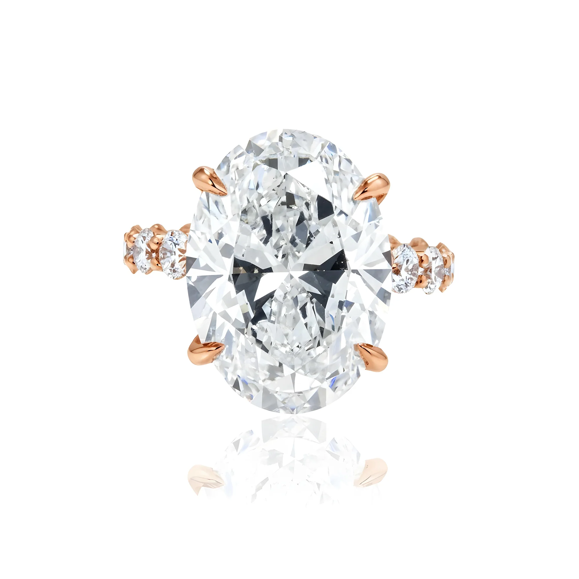 GIA 18K White Gold 13.48ct Oval Cut Diamond Cut Engagement Ring 16.23ctw - Image 9