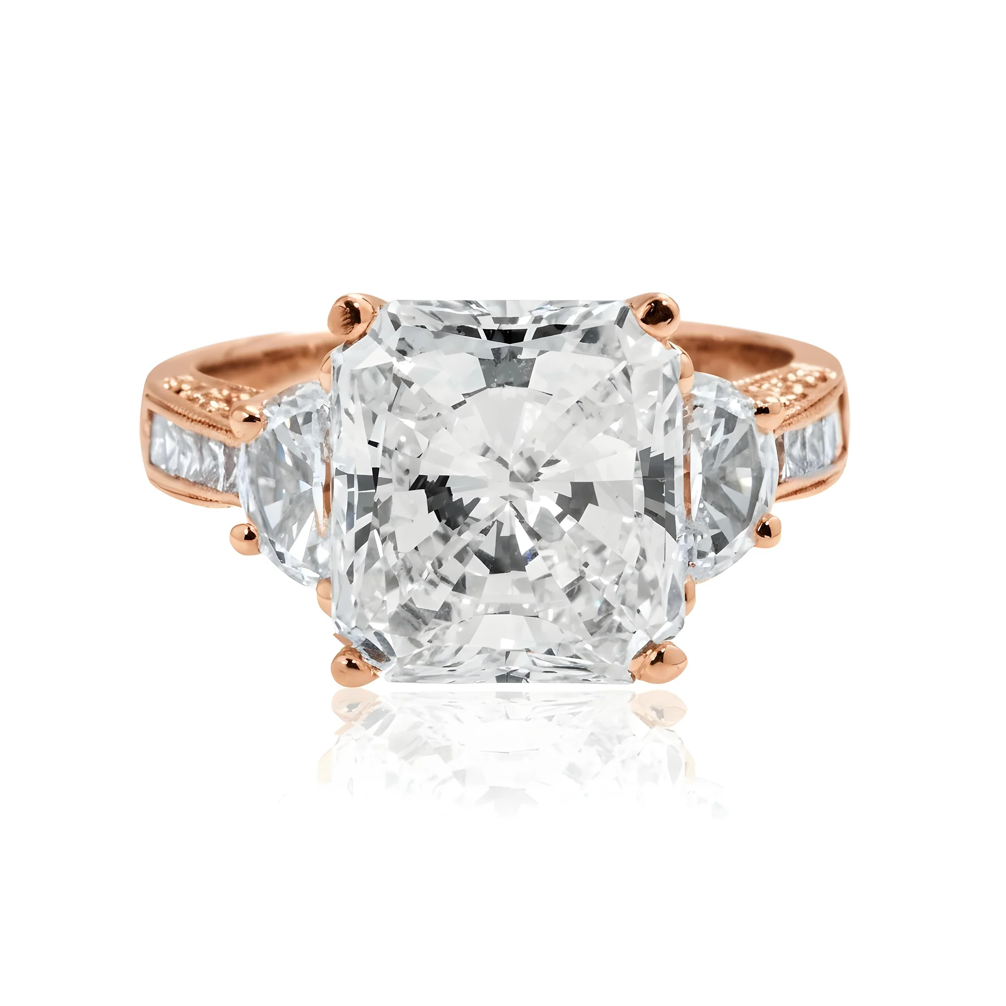 GIA 18K White Gold Square Radiant Cut Diamond Engagement Ring 6.47ctw - Image 9