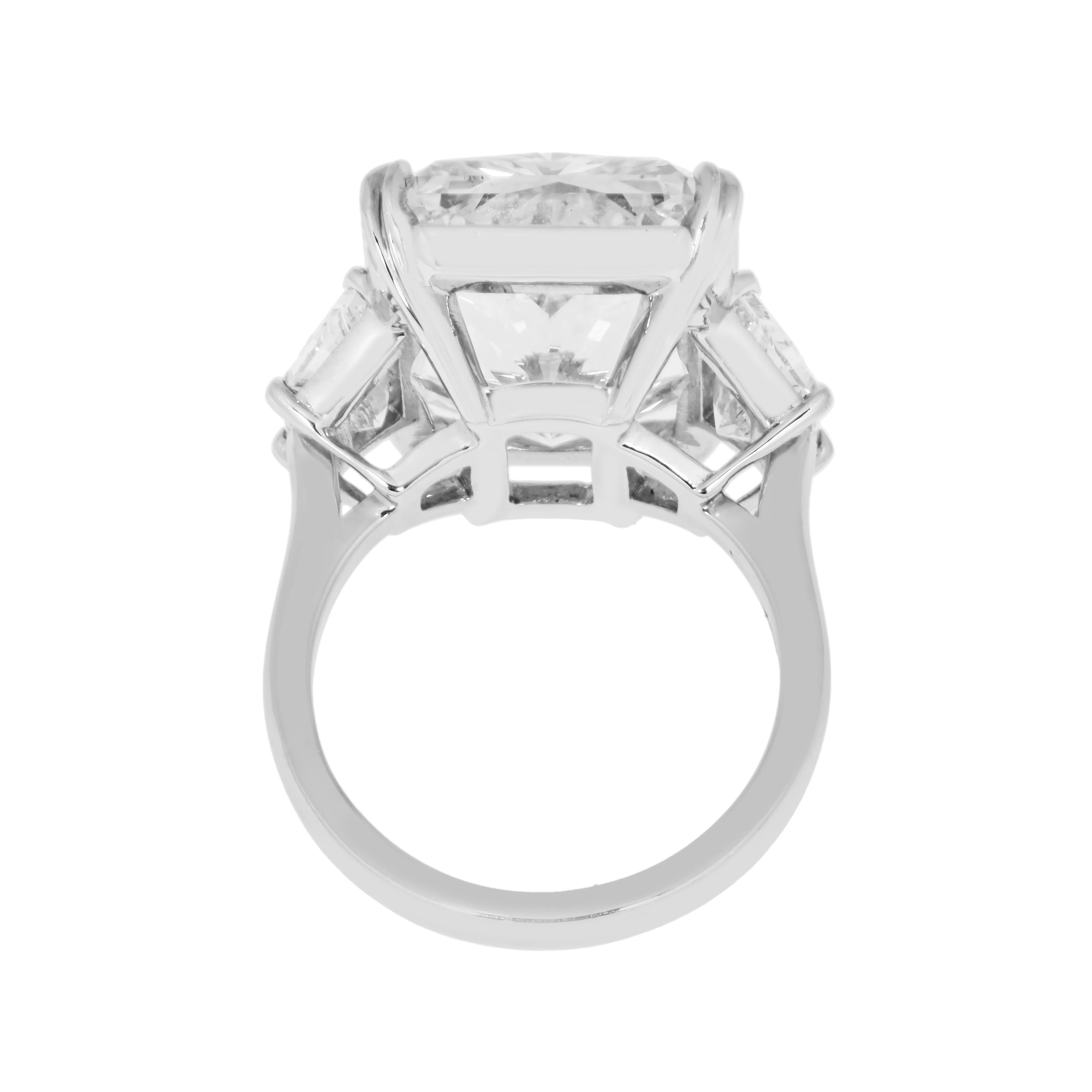 GIA 18K White Gold 20.01ct Radiant Cut Triple Diamond Engagement Ring 22.35ctw - Image 4