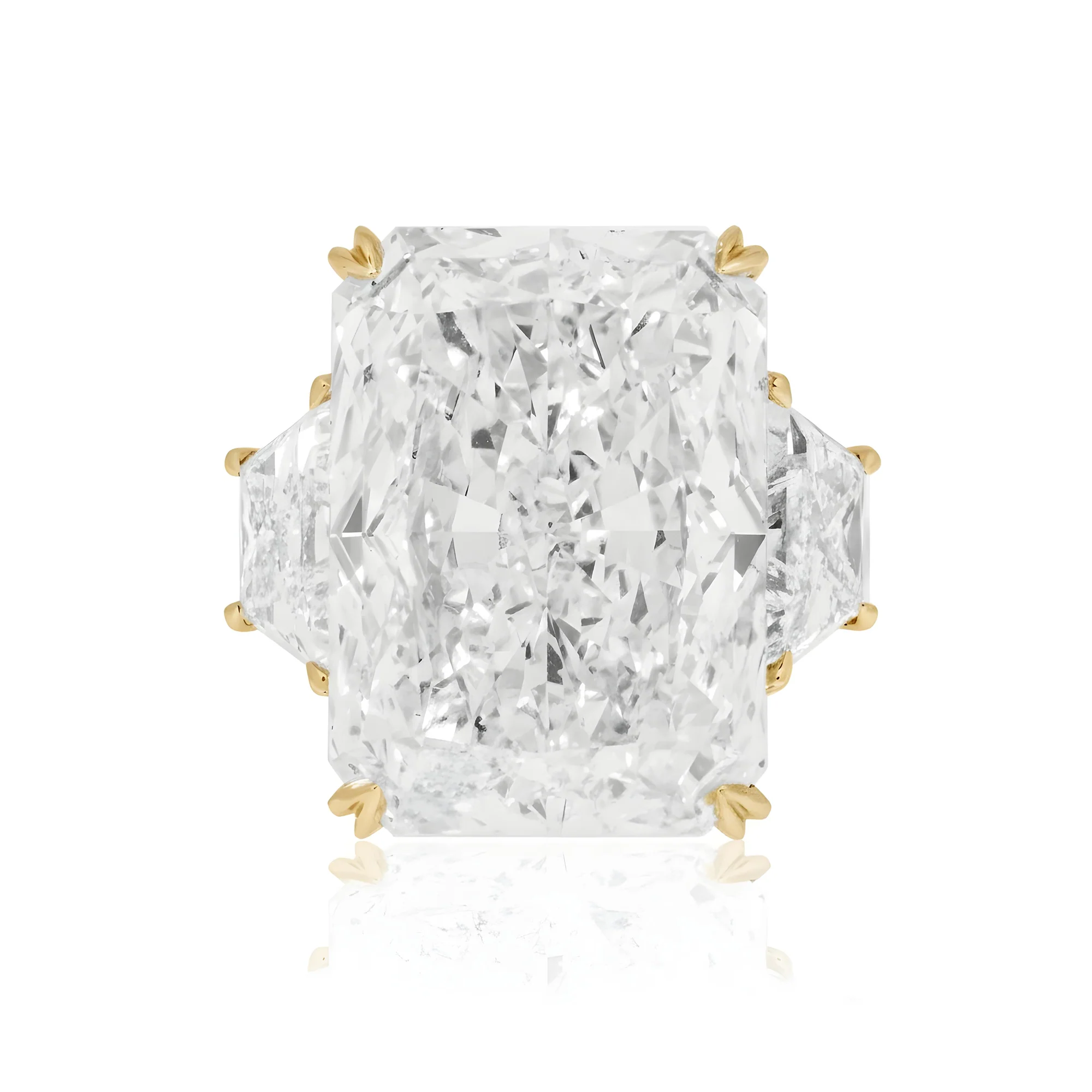 GIA 18K White Gold 20.01ct Radiant Cut Triple Diamond Engagement Ring 22.35ctw - Image 7