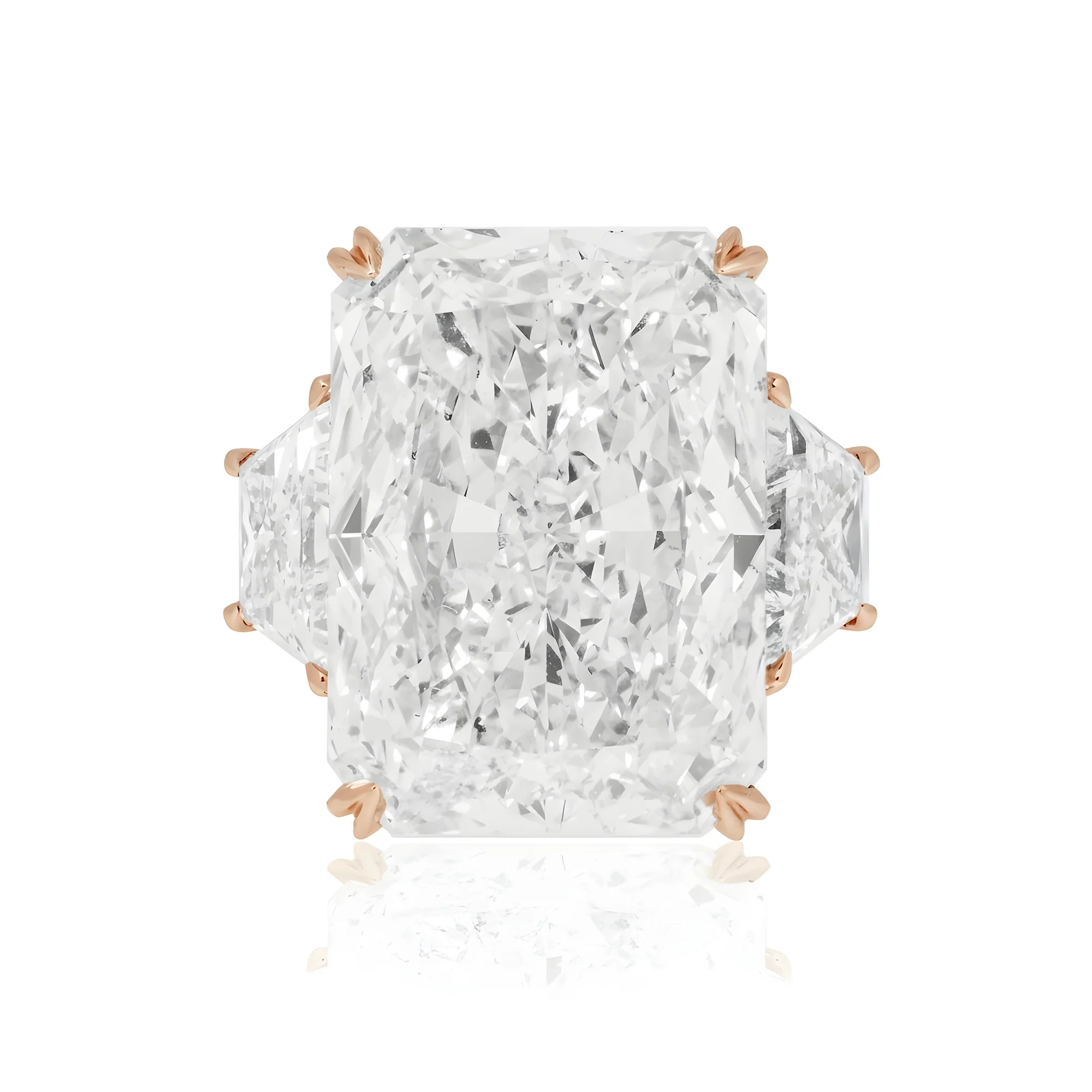 GIA 18K White Gold 20.01ct Radiant Cut Triple Diamond Engagement Ring 22.35ctw - Image 9