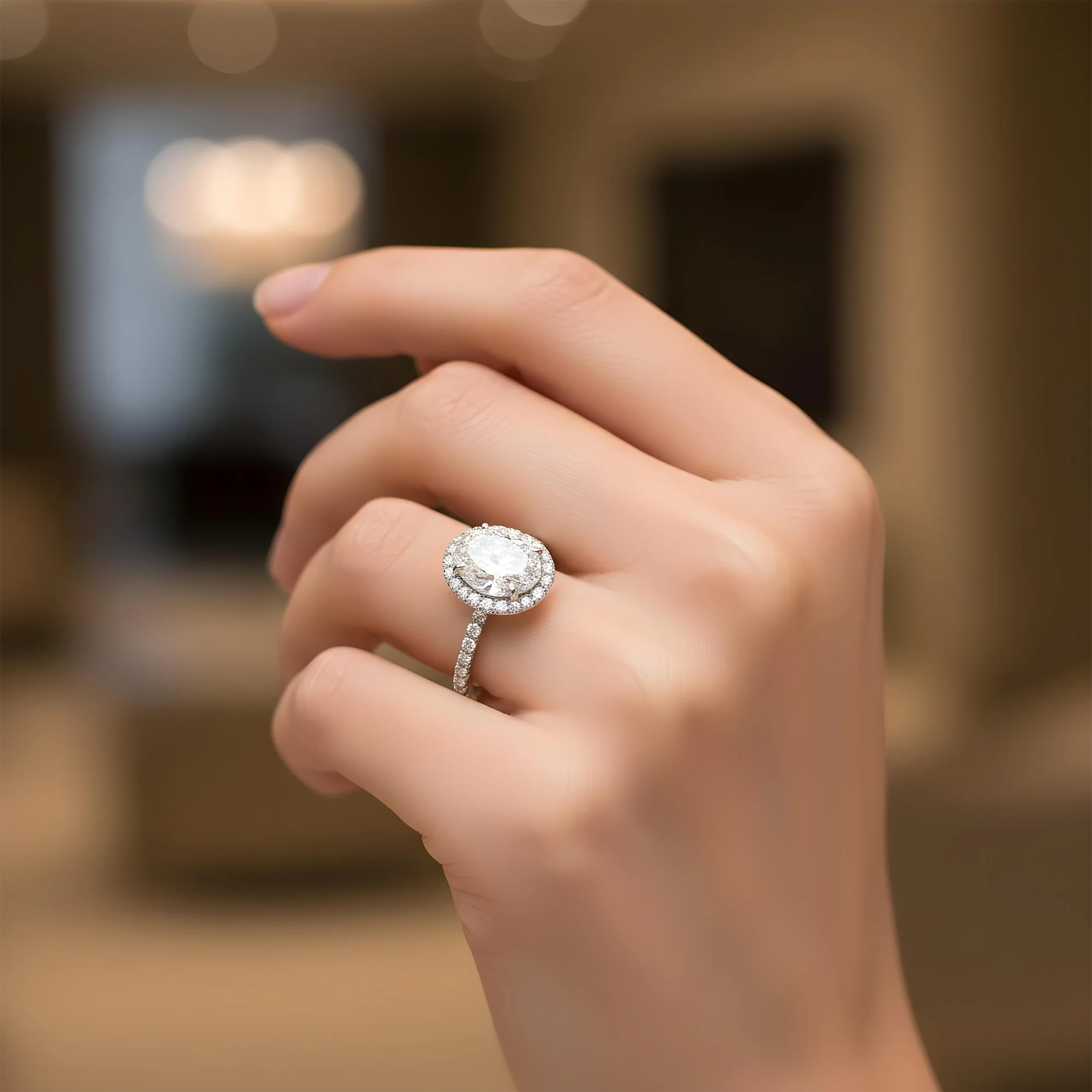 GIA 3.02ct Oval Cut Diamond Engagement ring 3.77ctw - Image 12