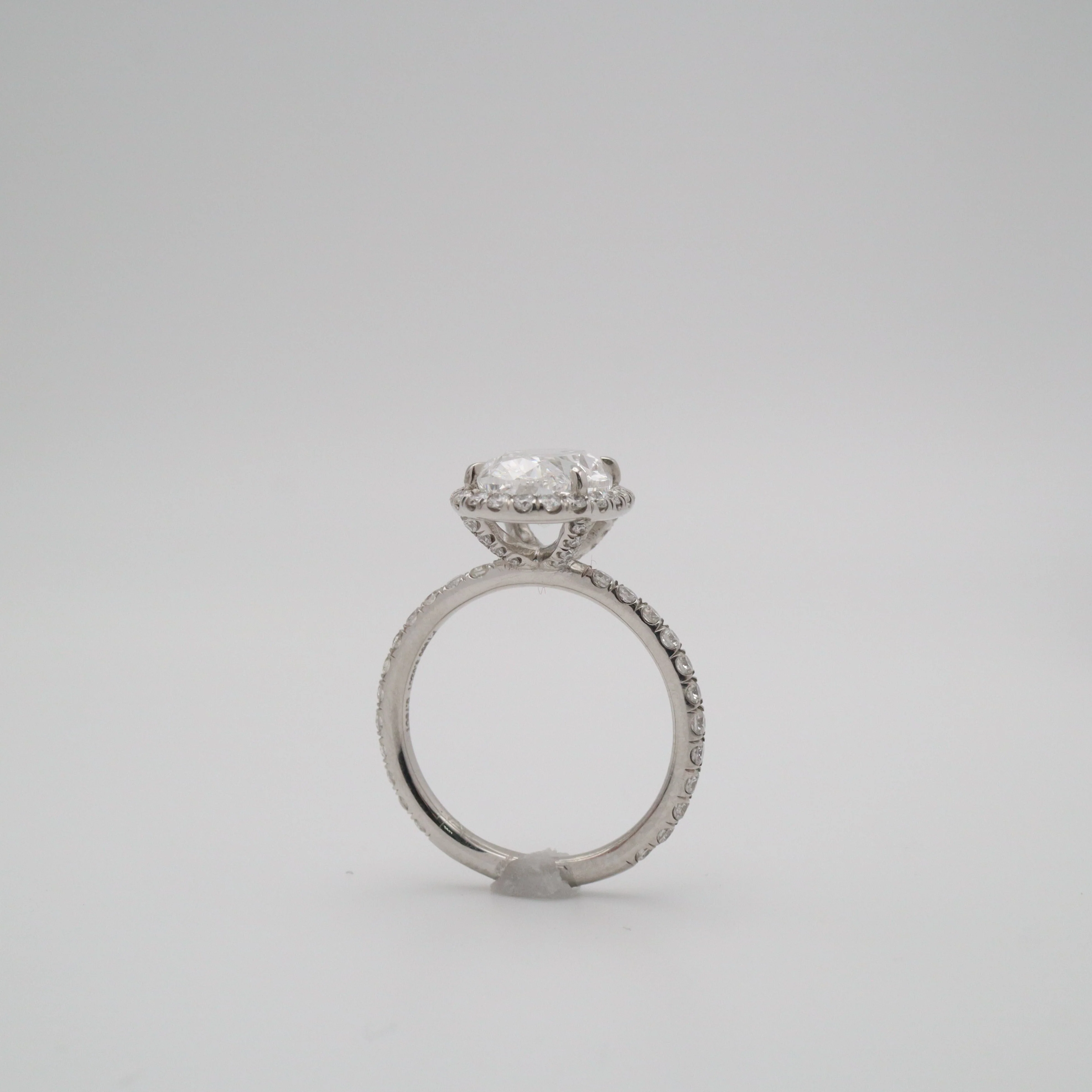 GIA 3.02ct Oval Cut Diamond Engagement ring 3.77ctw - Image 4