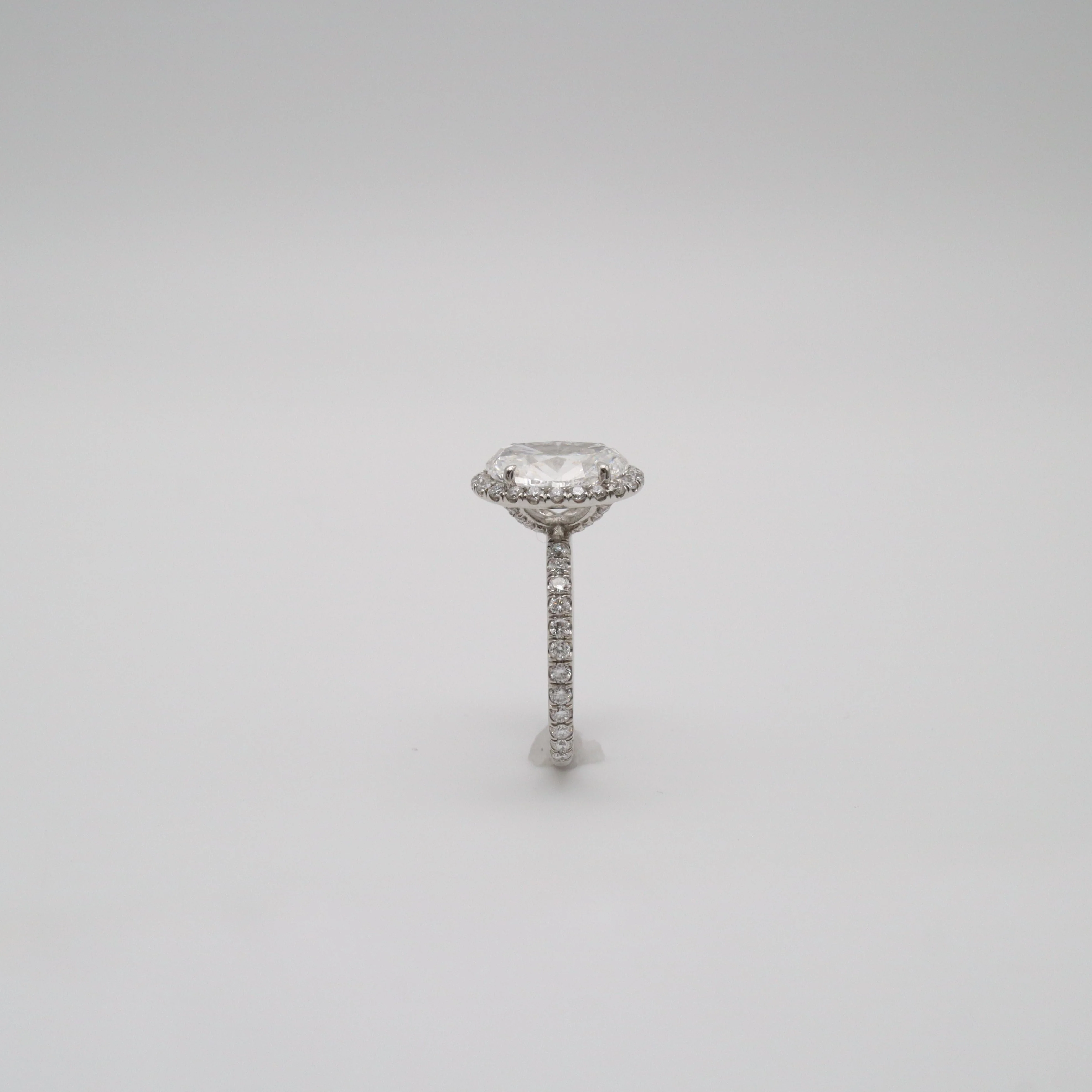 GIA 3.02ct Oval Cut Diamond Engagement ring 3.77ctw - Image 6