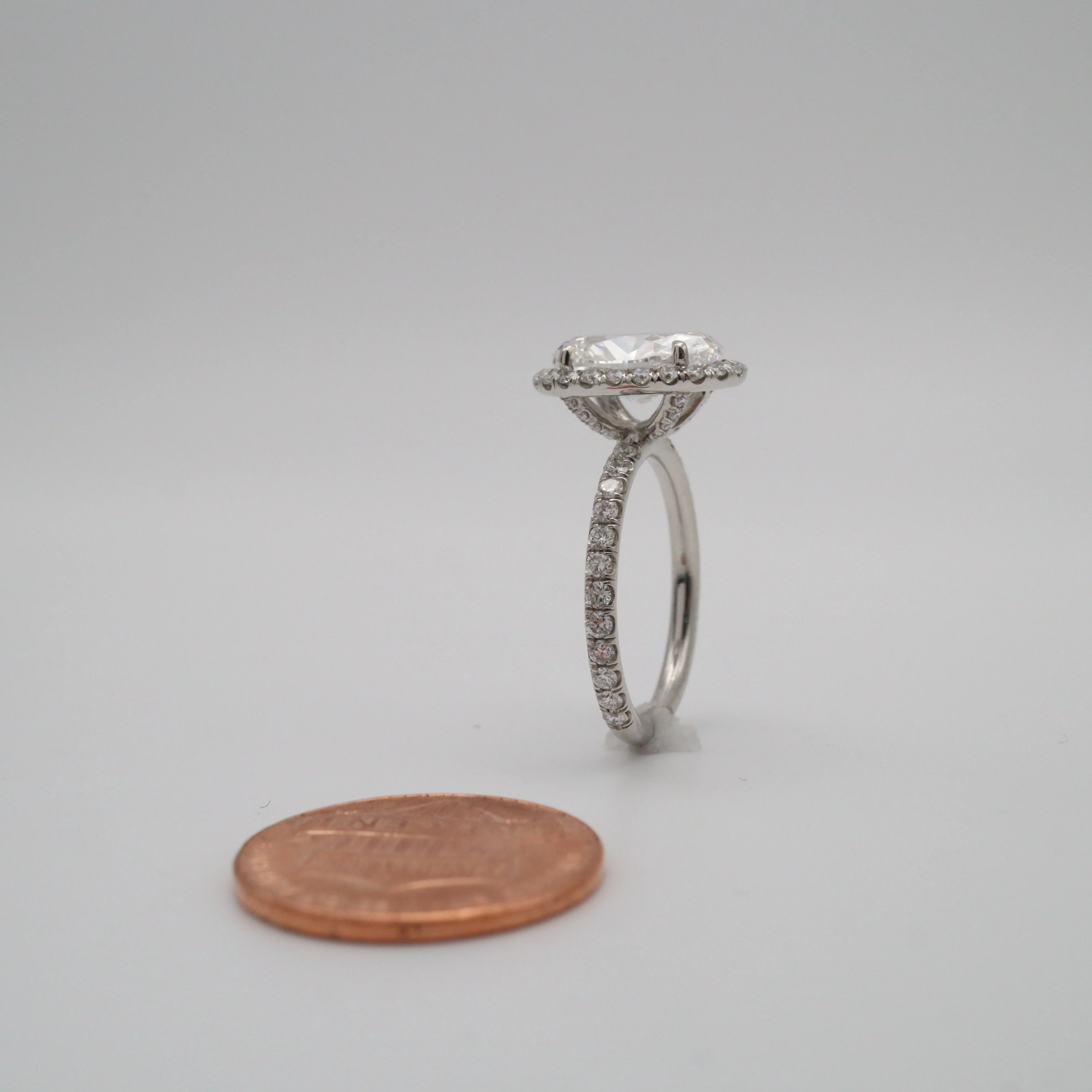 GIA 3.02ct Oval Cut Diamond Engagement ring 3.77ctw - Image 7