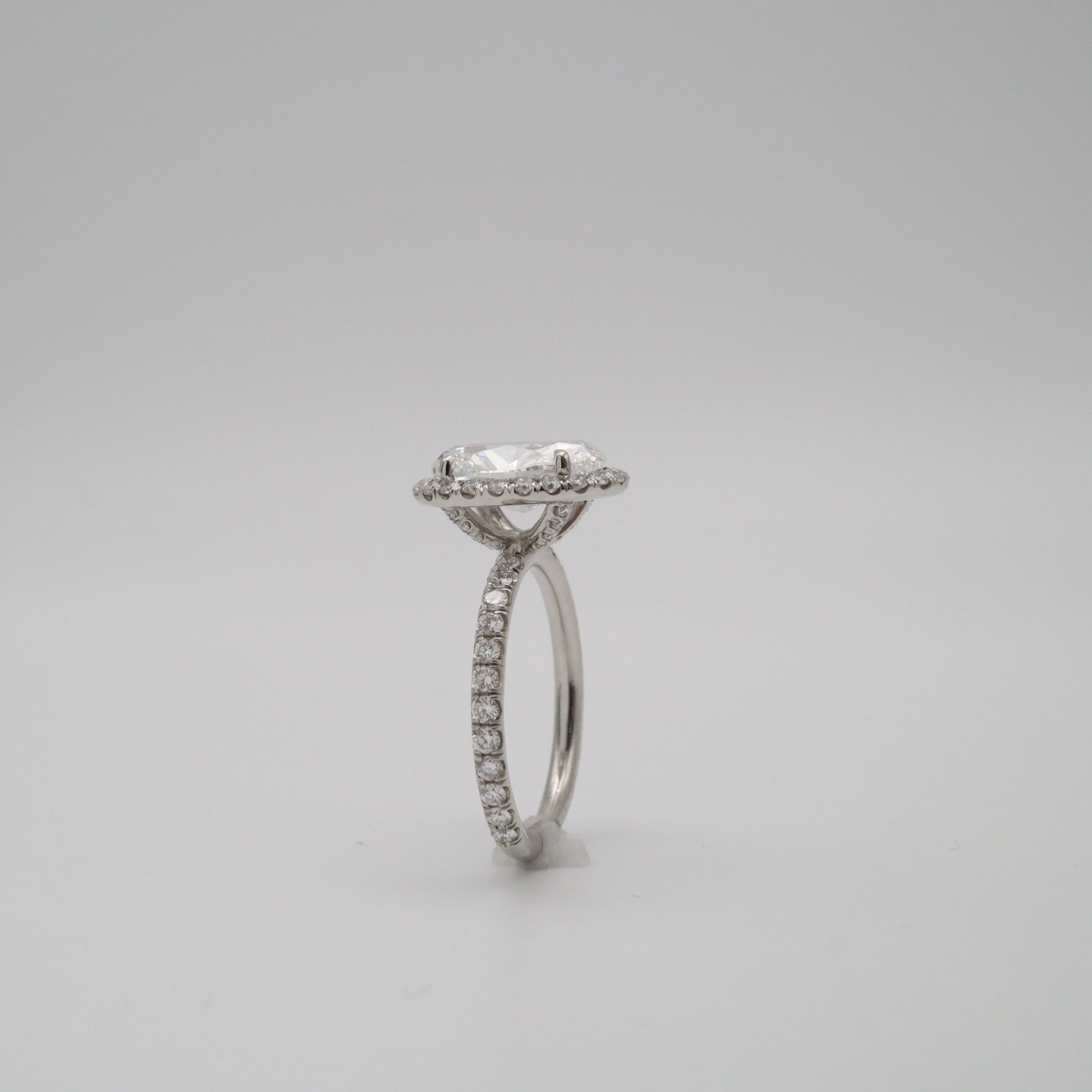 GIA 3.02ct Oval Cut Diamond Engagement ring 3.77ctw - Image 8