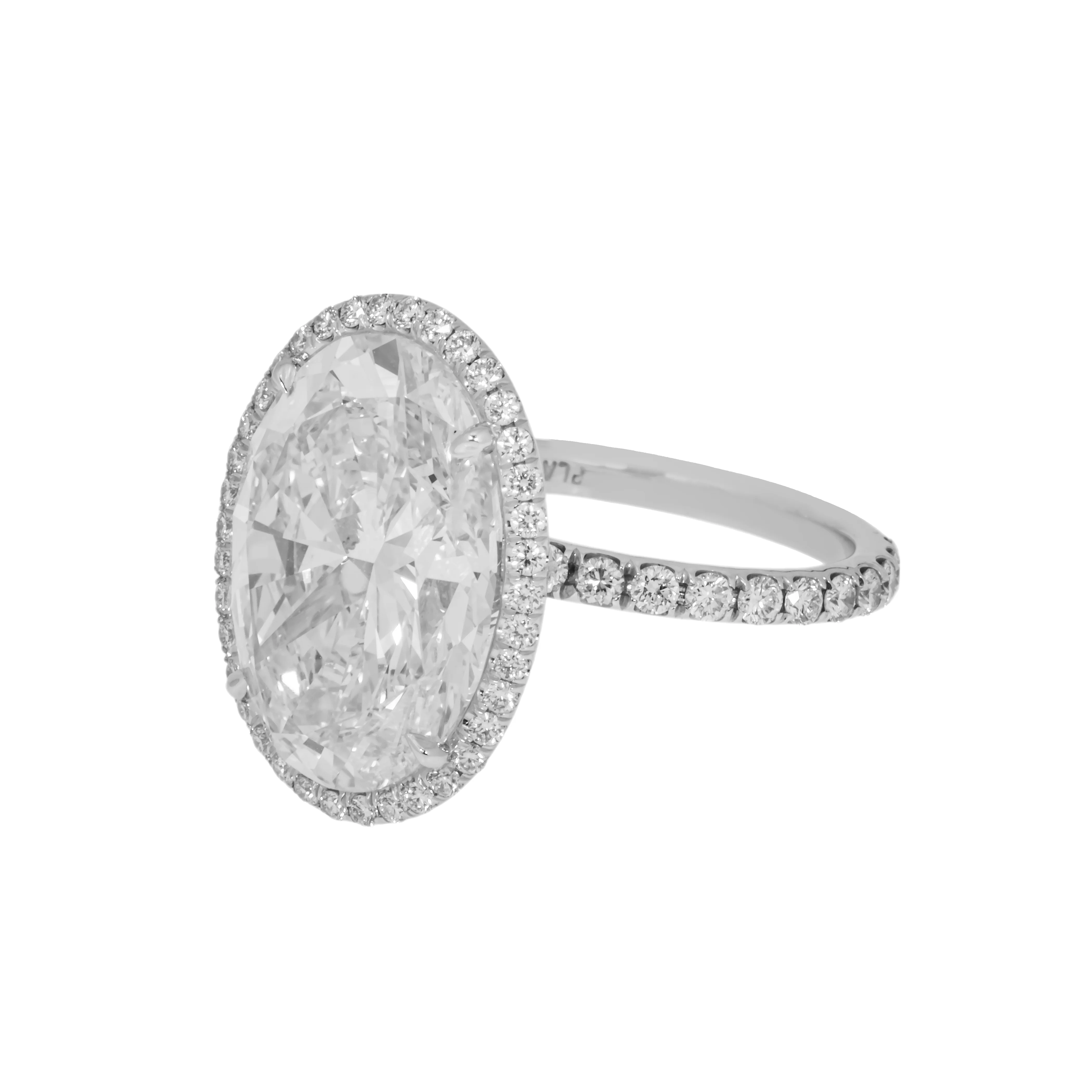 GIA Platinum 10.11ct Internally Flawless Oval Cut Diamond Engagement Ring - Image 3