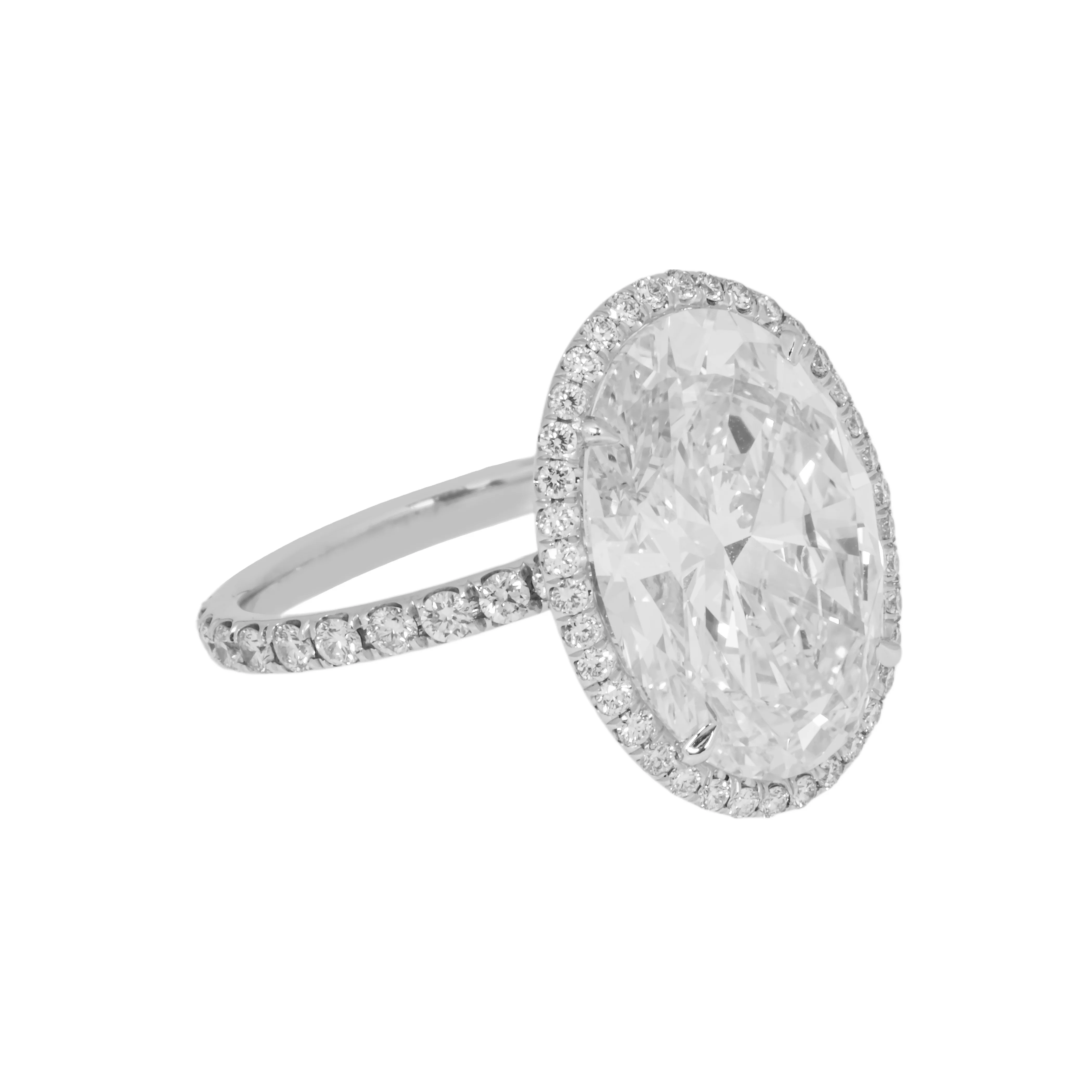 GIA Platinum 10.11ct Internally Flawless Oval Cut Diamond Engagement Ring - Image 5