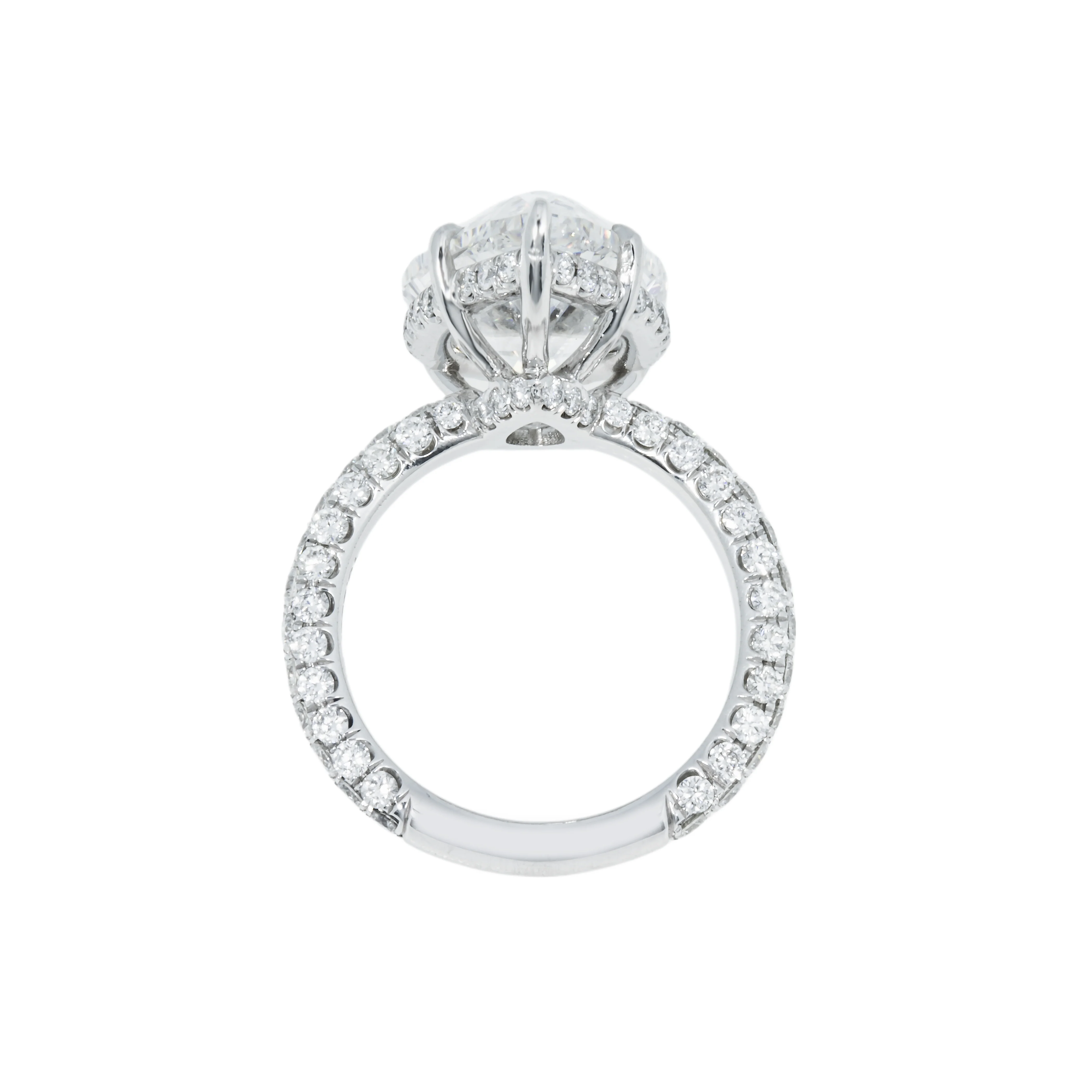 GIA Platinum 10.30ct Pear Cut Diamond Engagement Ring 13.10ctw - Image 5