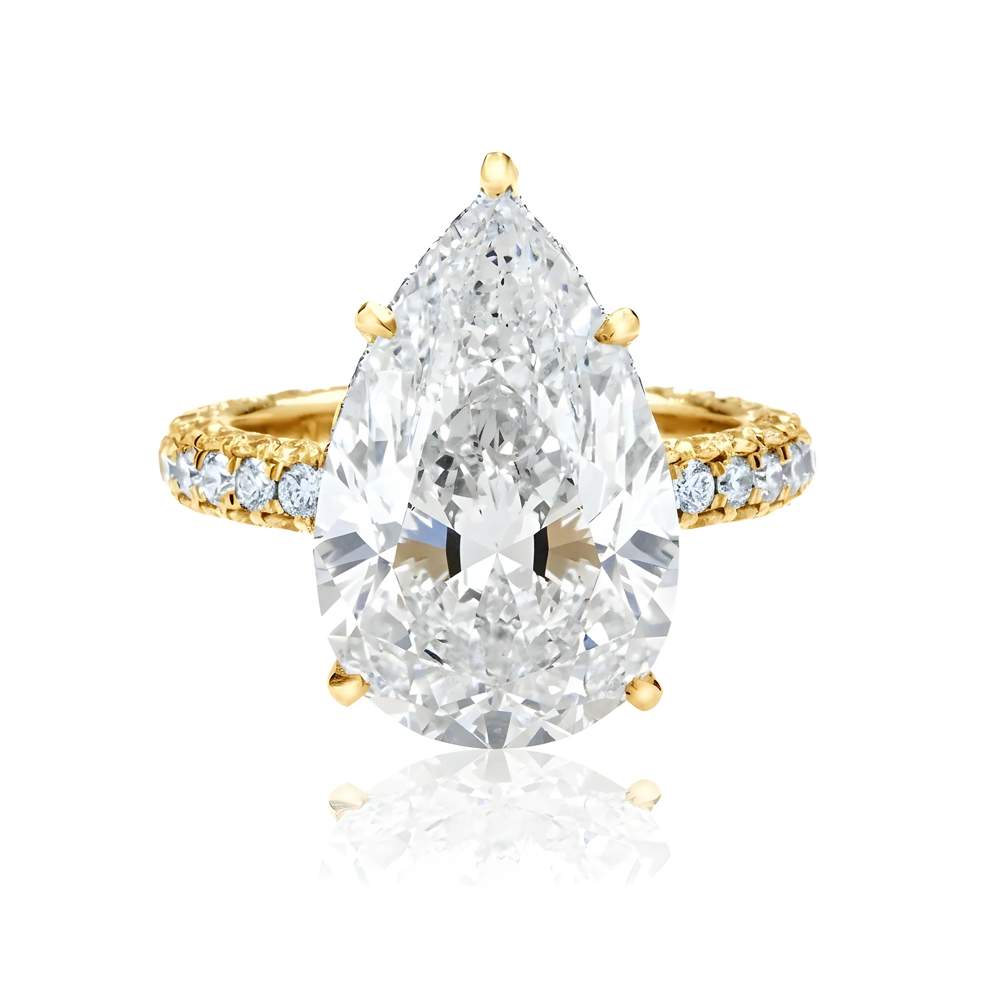 GIA Platinum 10.30ct Pear Cut Diamond Engagement Ring 13.10ctw - Image 7
