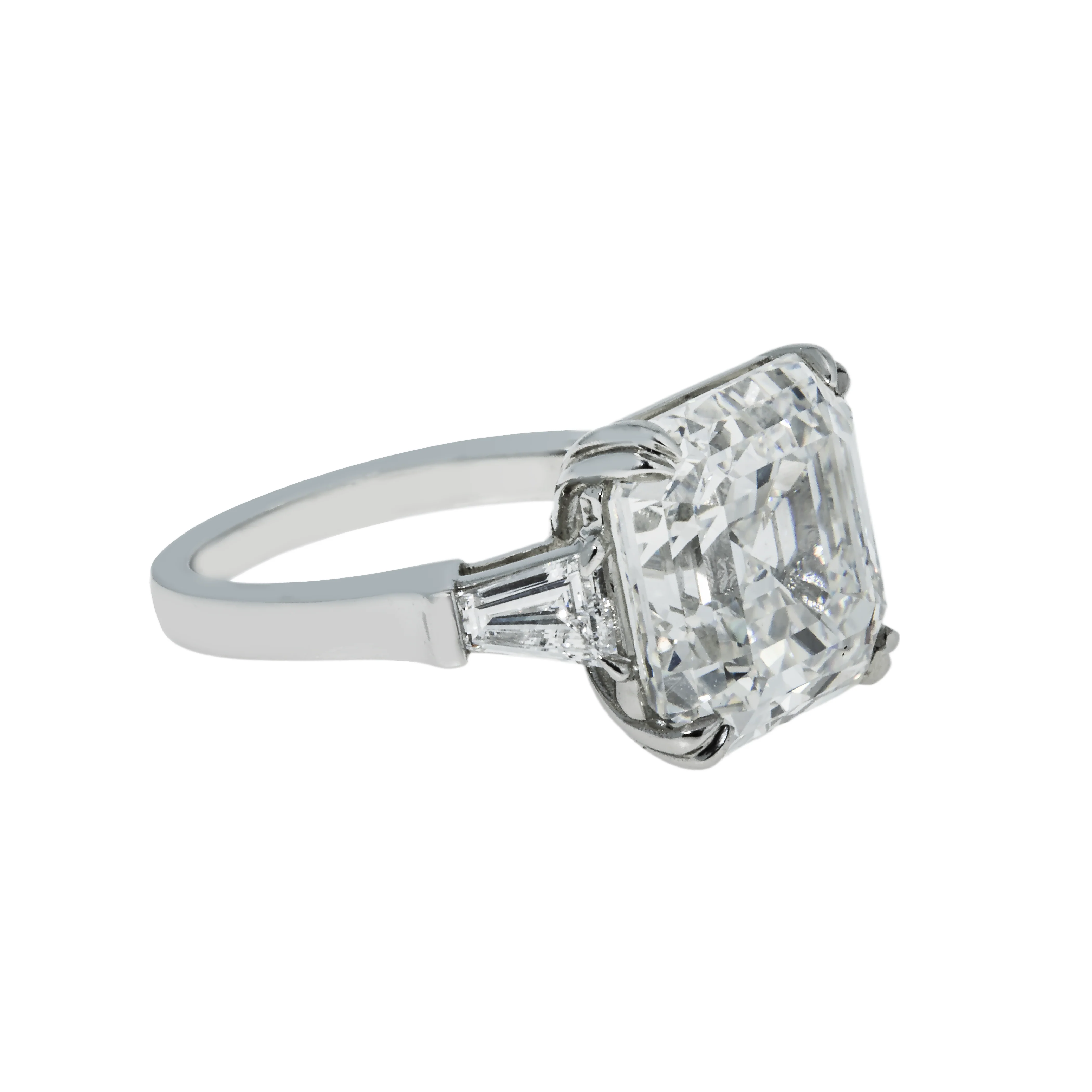 GIA Platinum 11.91ct Asscher Cut Diamond Engagement Ring 12.69ctw - Image 4