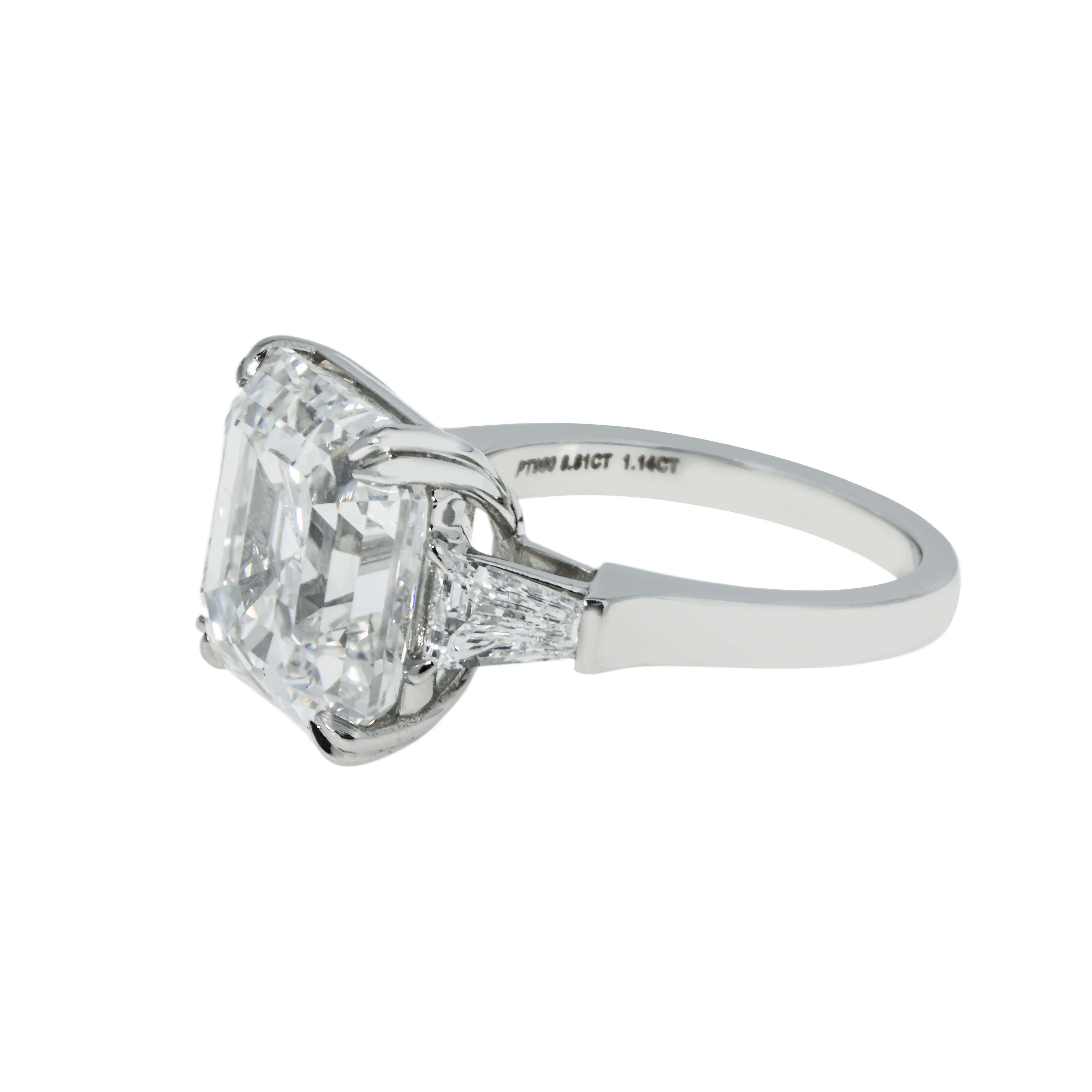 GIA Platinum 11.91ct Asscher Cut Diamond Engagement Ring 12.69ctw - Image 6