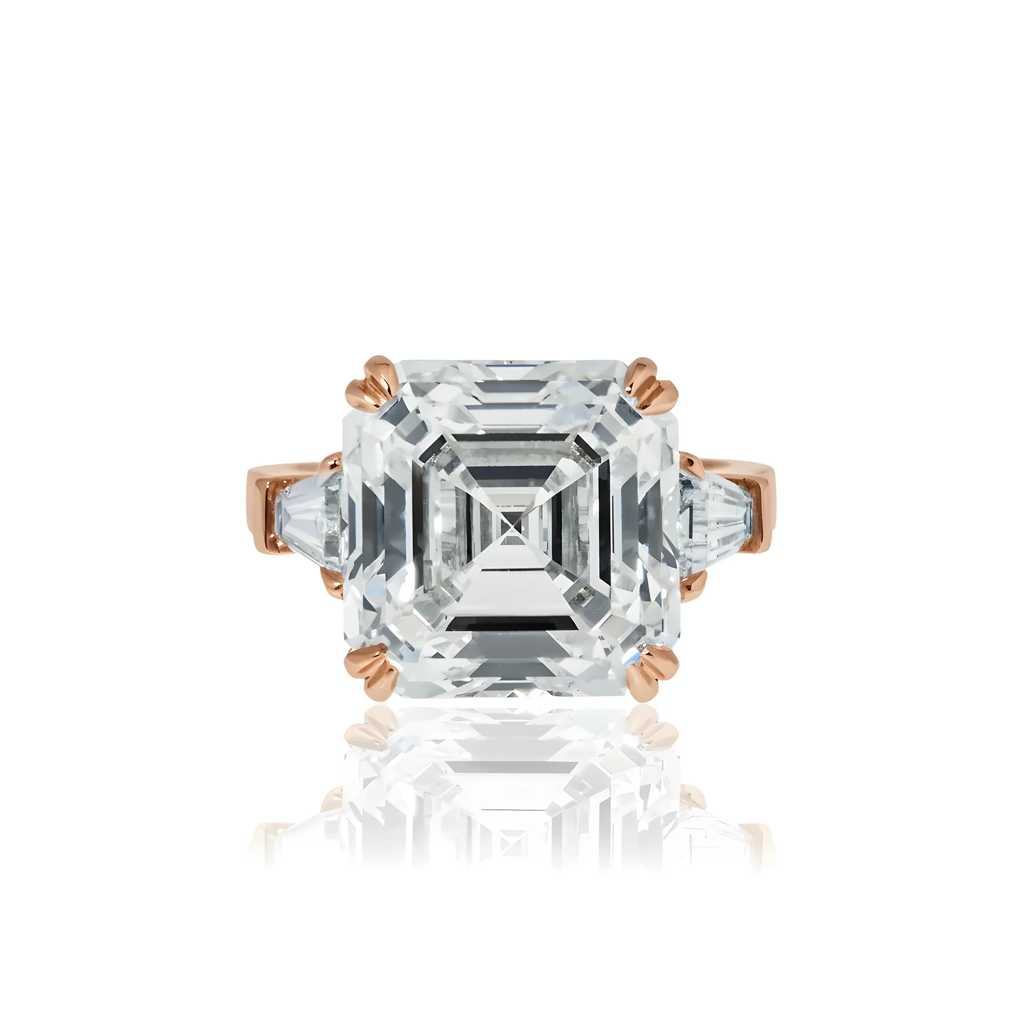 GIA Platinum 11.91ct Asscher Cut Diamond Engagement Ring 12.69ctw - Image 9